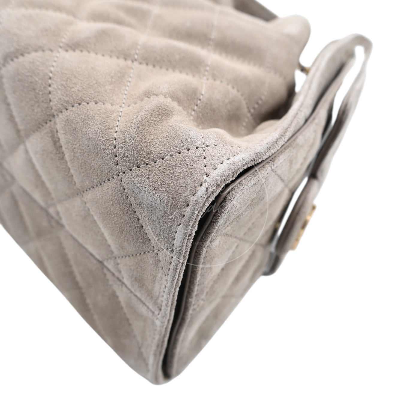 [Unused] Chanel 25 Bag Small Gray Suede GHW