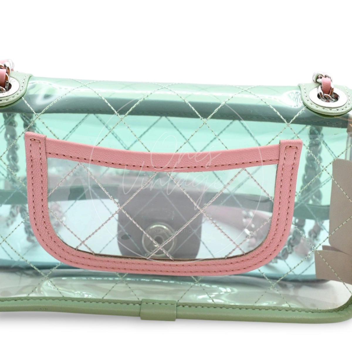 Chanel Coco Splash PVC Flap Bag SHW Blue Green Pink  Series 25