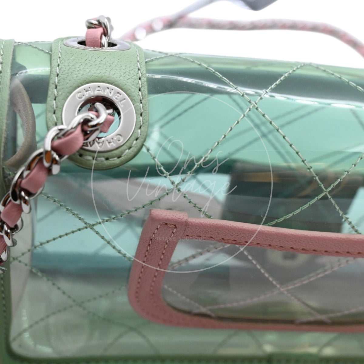 Chanel Coco Splash PVC Flap Bag SHW Blue Green Pink  Series 25