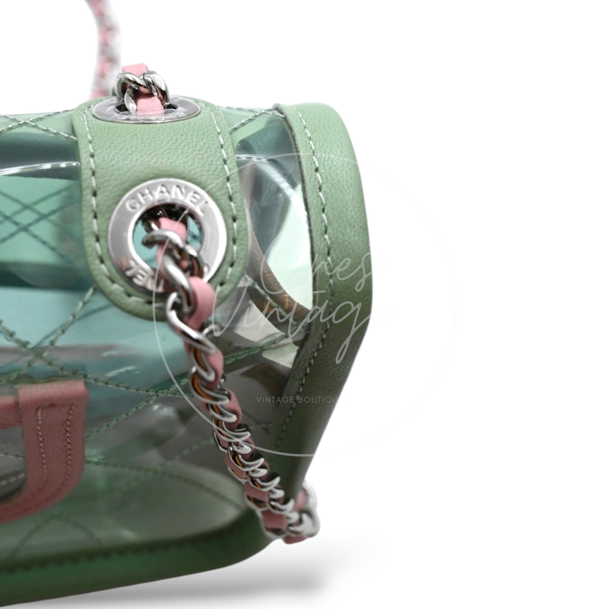 Chanel Coco Splash PVC Flap Bag SHW Blue Green Pink  Series 25