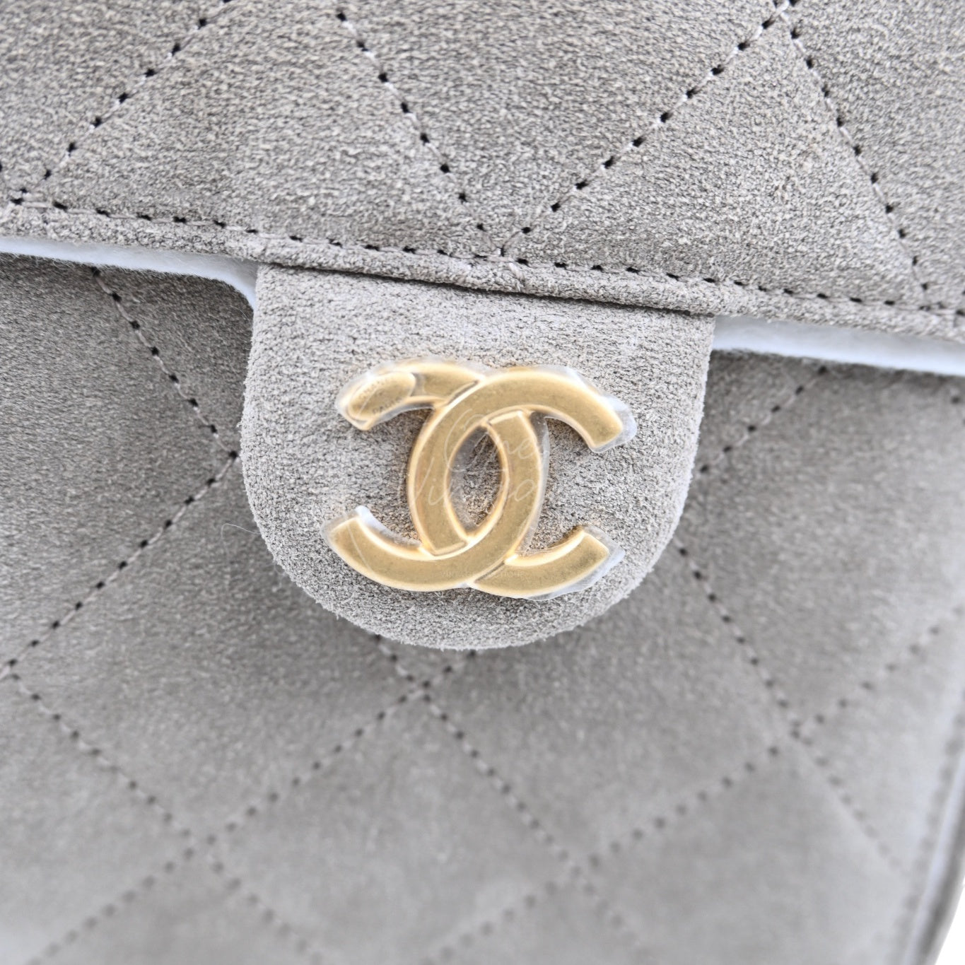 [Unused] Chanel 25 Bag Small Gray Suede GHW