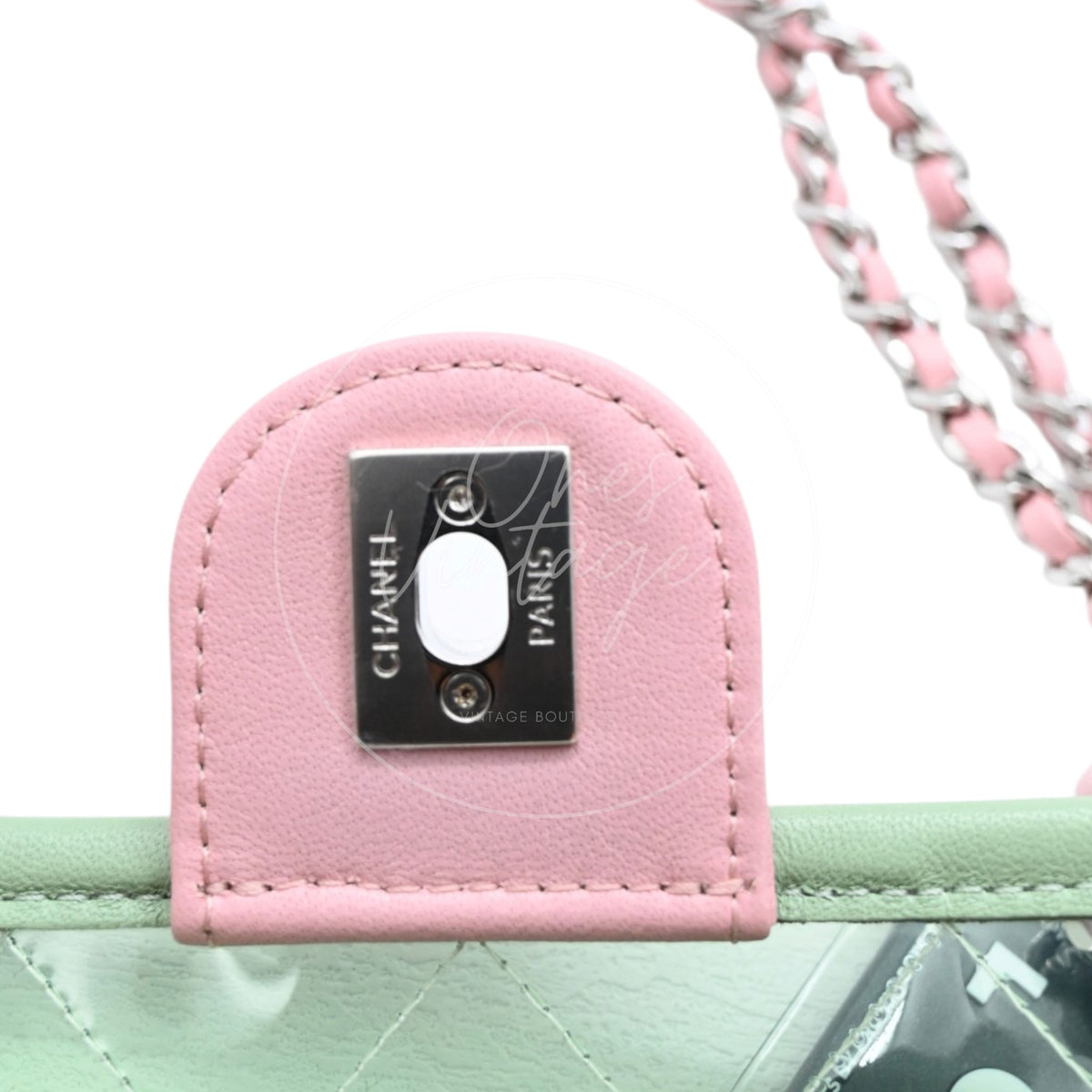 Chanel Coco Splash PVC Flap Bag SHW Blue Green Pink  Series 25