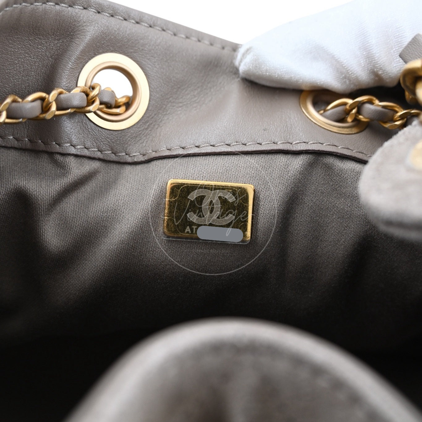 [Unused] Chanel 25 Bag Small Gray Suede GHW