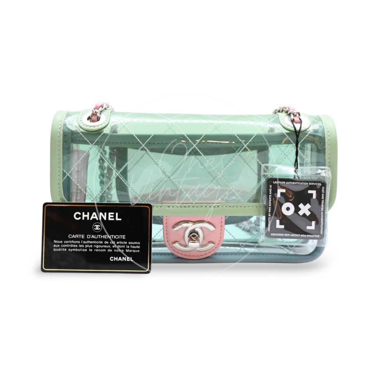 Chanel Coco Splash PVC Flap Bag SHW Blue Green Pink  Series 25