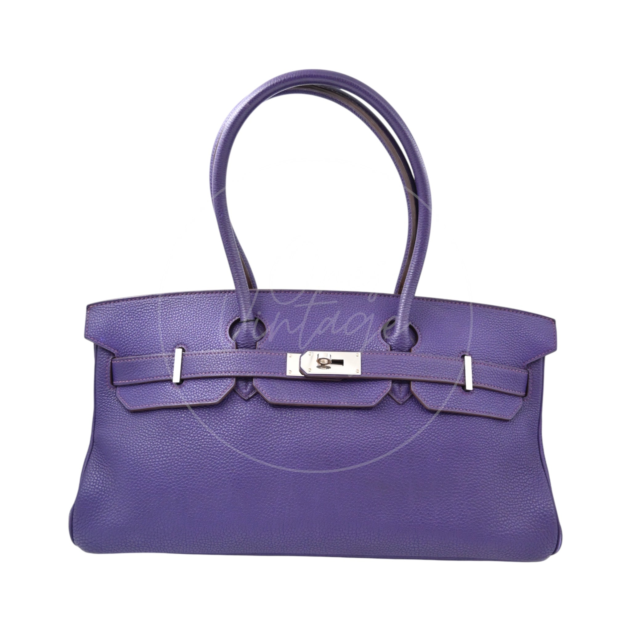 [Pre-owned] Hermes Birkin Shoulder Purple Togo PHW Stamp Square N