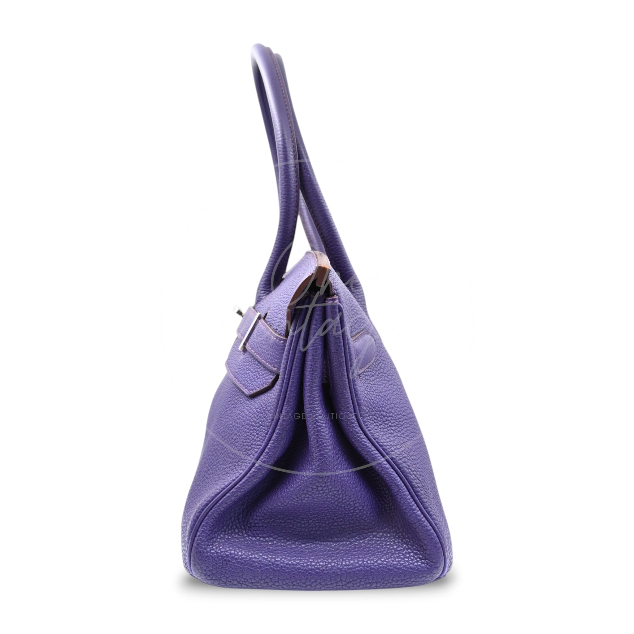 [Pre-owned] Hermes Birkin Shoulder Purple Togo PHW Stamp Square N