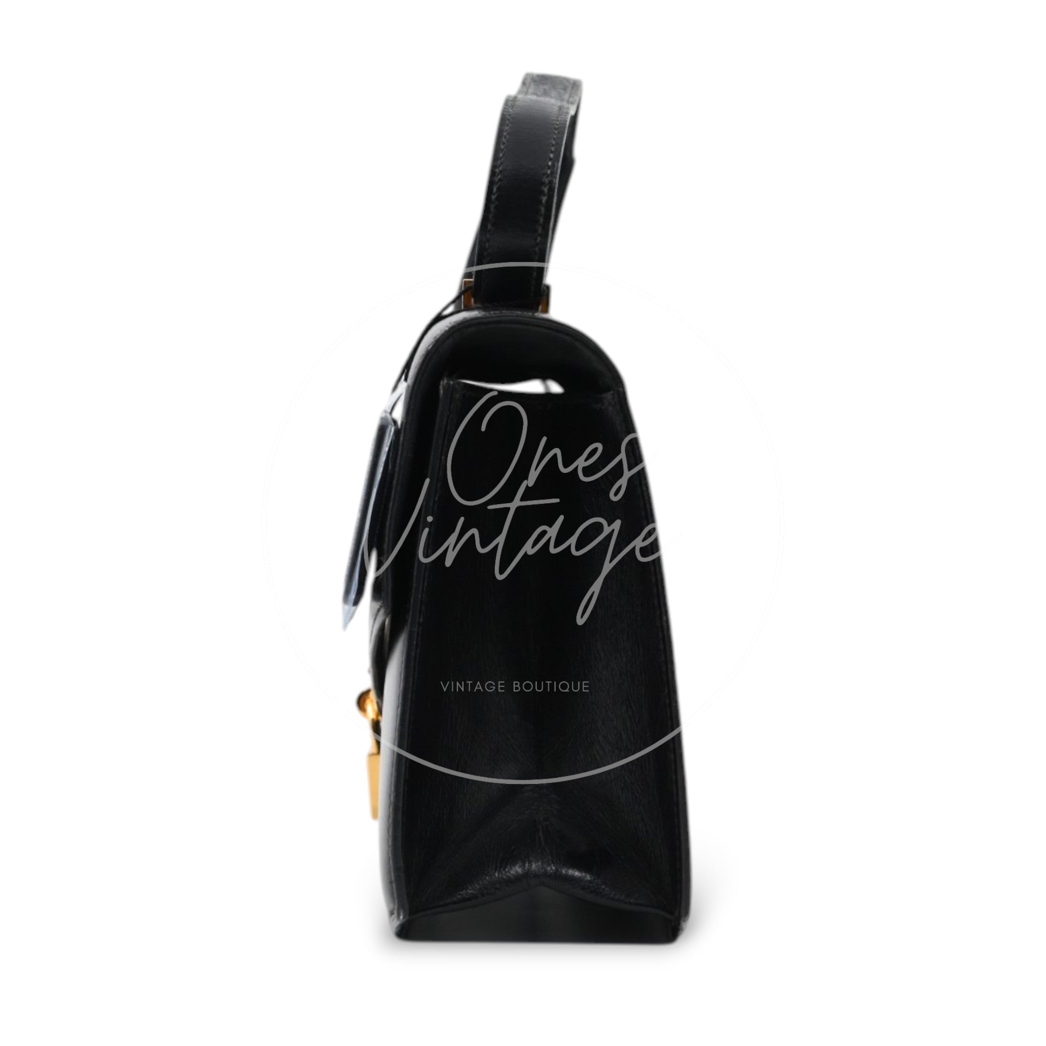 [Pre-owned] Hermes Cadena Lock Shoulder Bag Black Box GHW