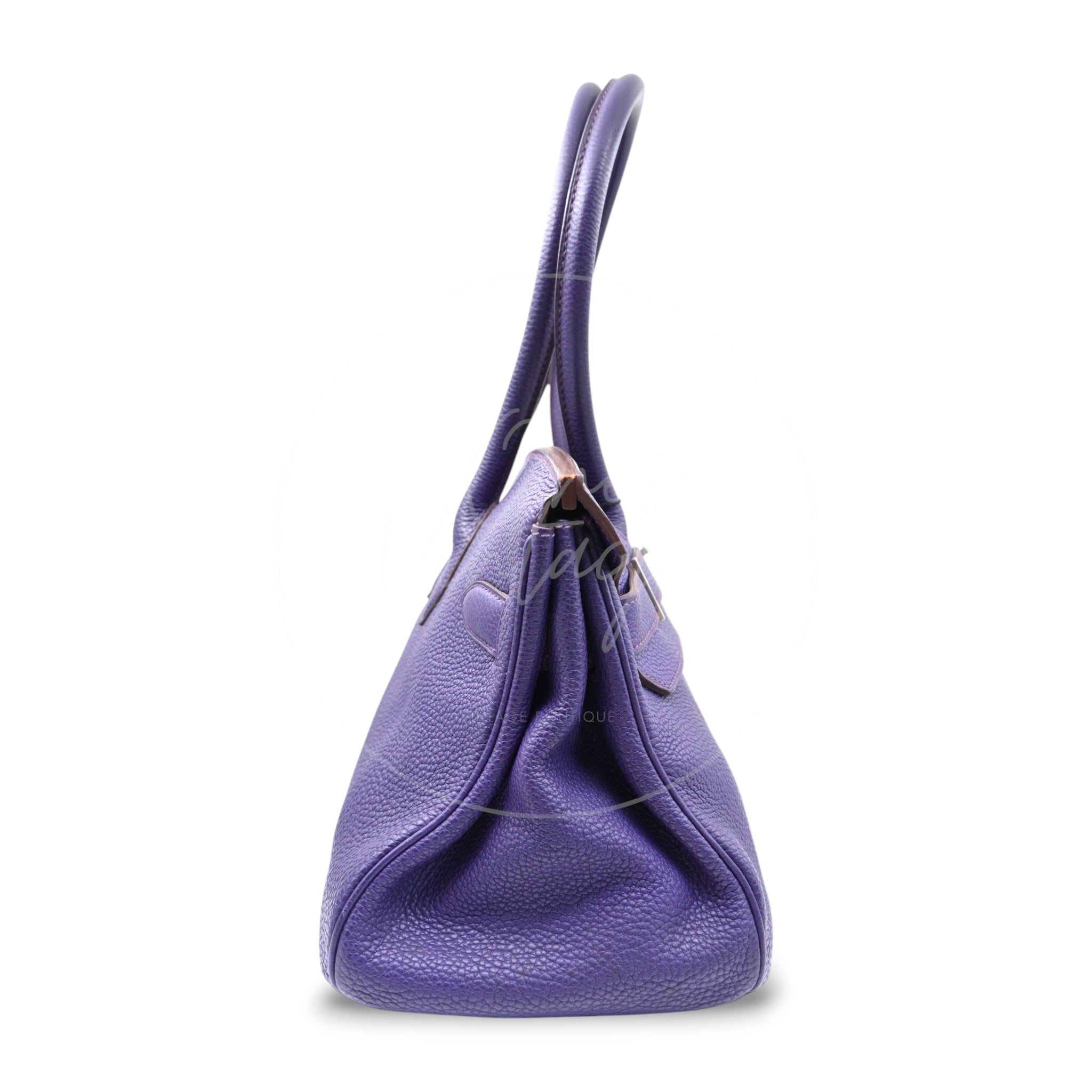 [Pre-owned] Hermes Birkin Shoulder Purple Togo PHW Stamp Square N