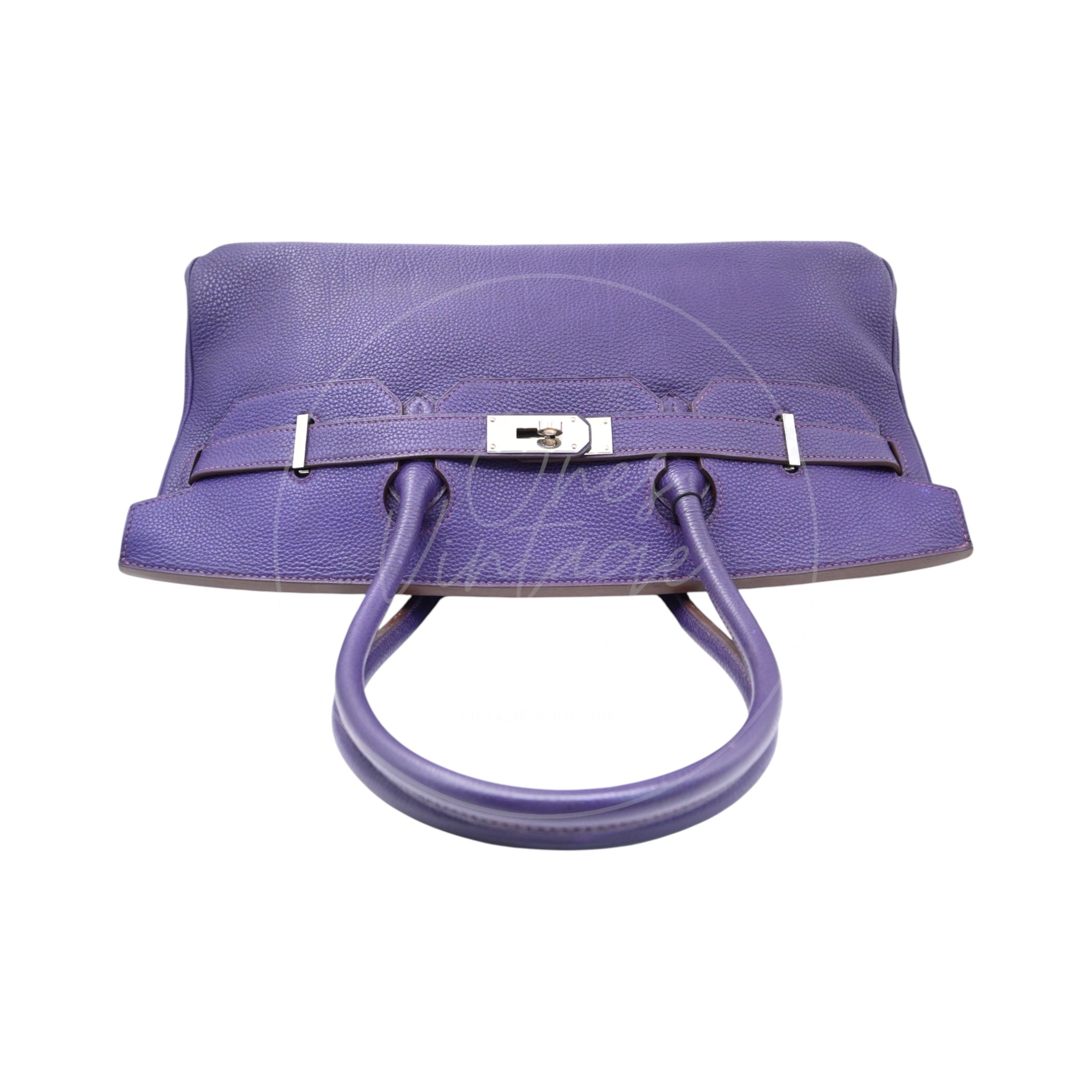 [Pre-owned] Hermes Birkin Shoulder Purple Togo PHW Stamp Square N
