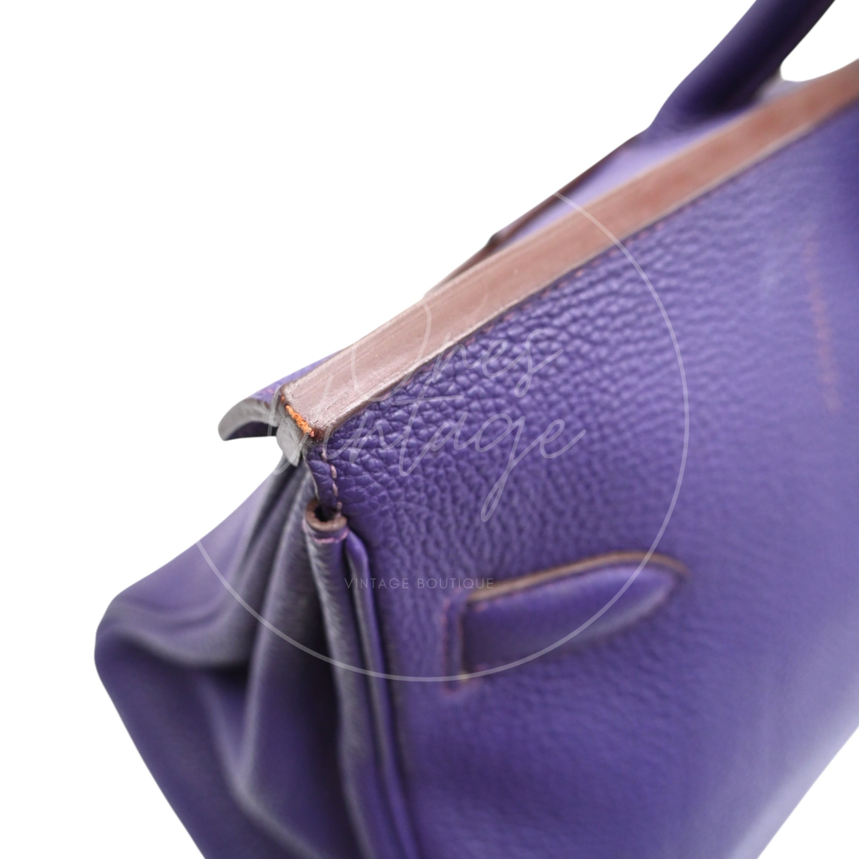 [Pre-owned] Hermes Birkin Shoulder Purple Togo PHW Stamp Square N