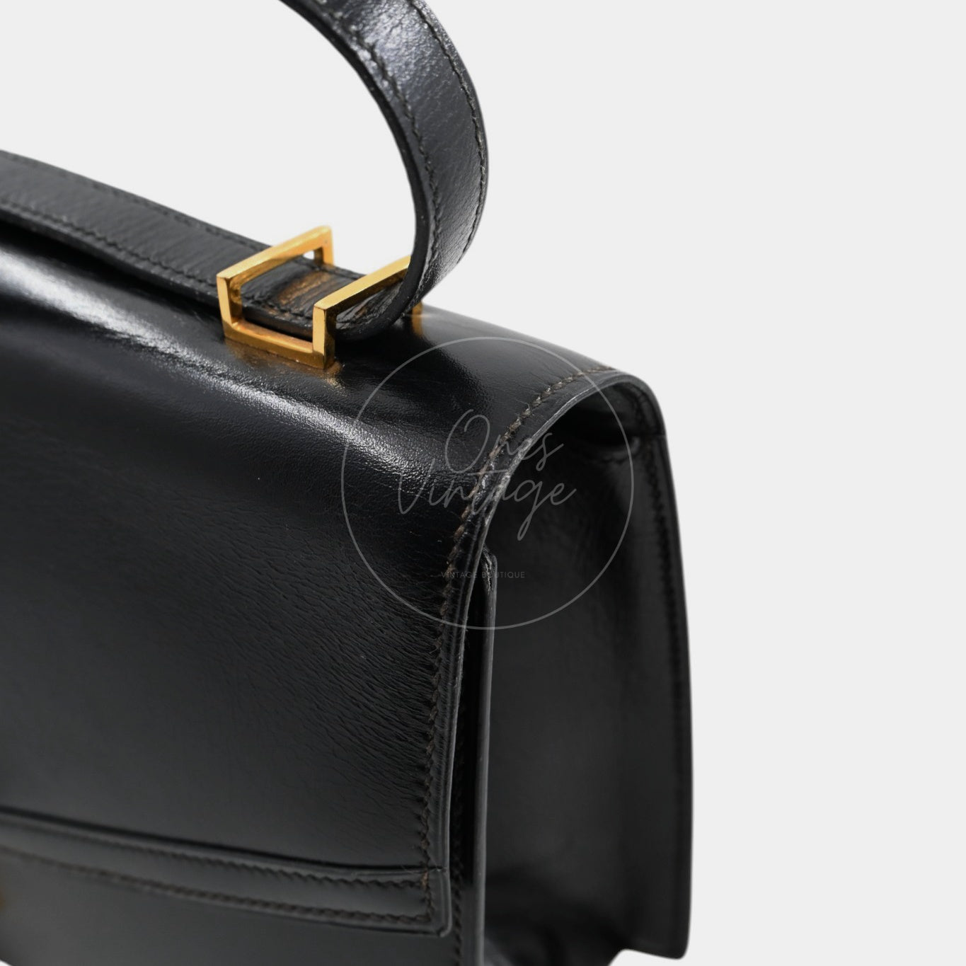 [Pre-owned] Hermes Cadena Lock Shoulder Bag Black Box GHW