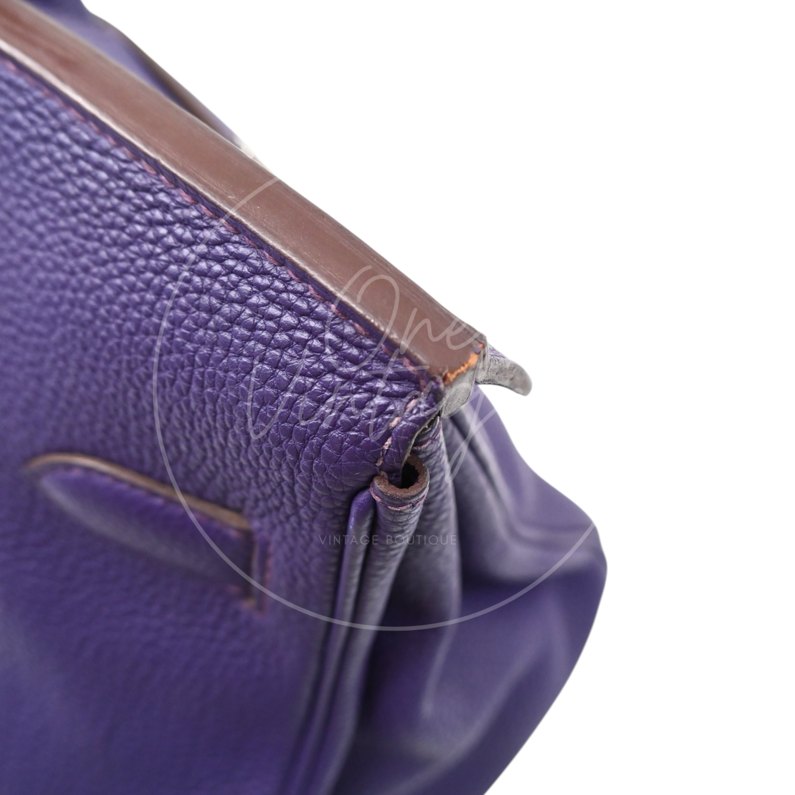 [Pre-owned] Hermes Birkin Shoulder Purple Togo PHW Stamp Square N