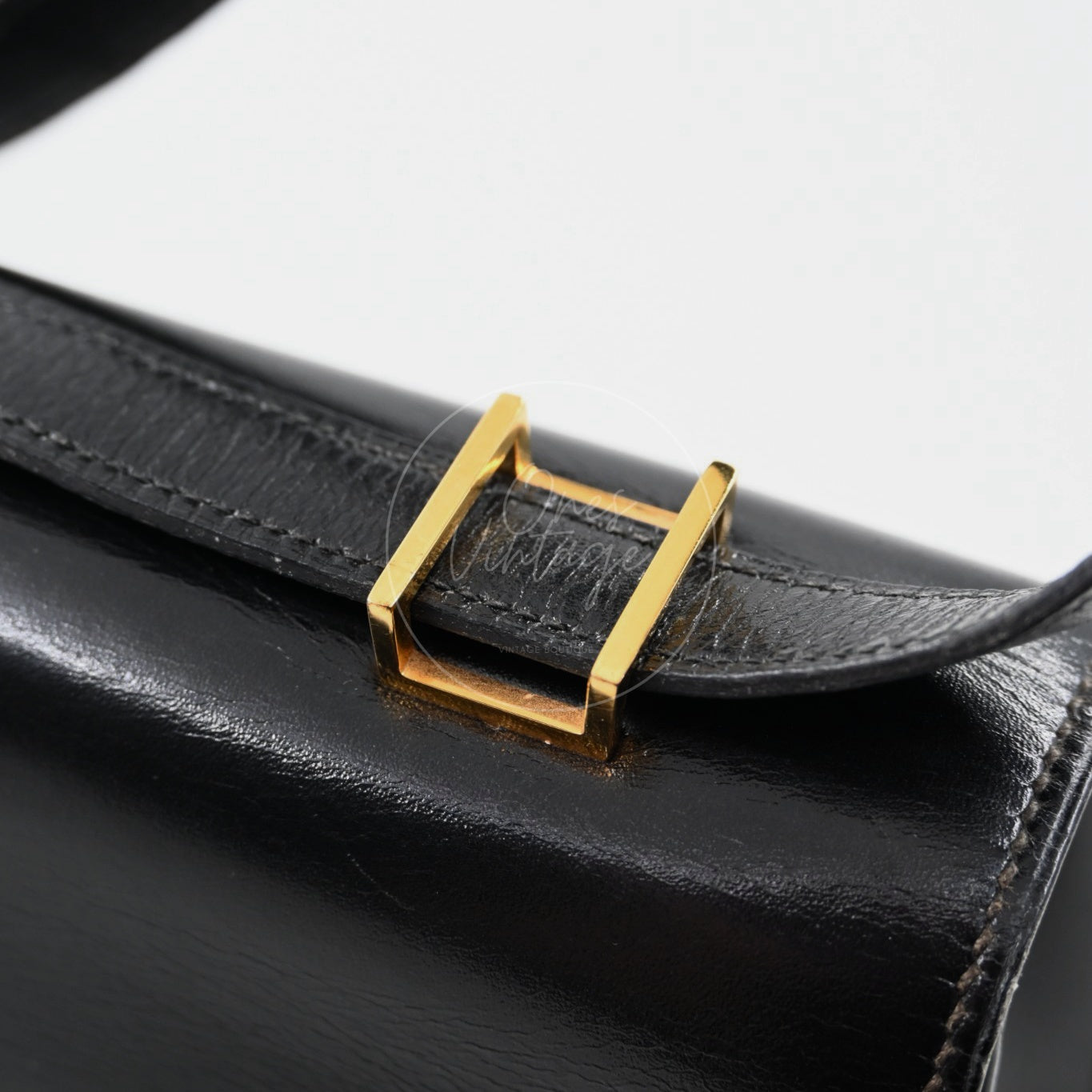 [Pre-owned] Hermes Cadena Lock Shoulder Bag Black Box GHW