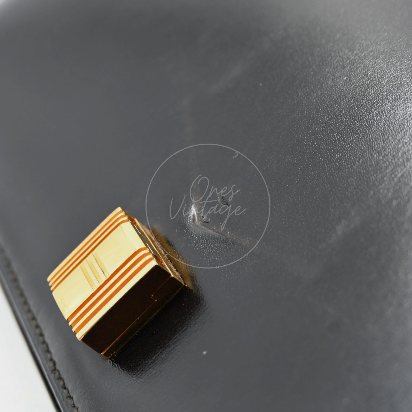 [Pre-owned] Hermes Cadena Lock Shoulder Bag Black Box GHW