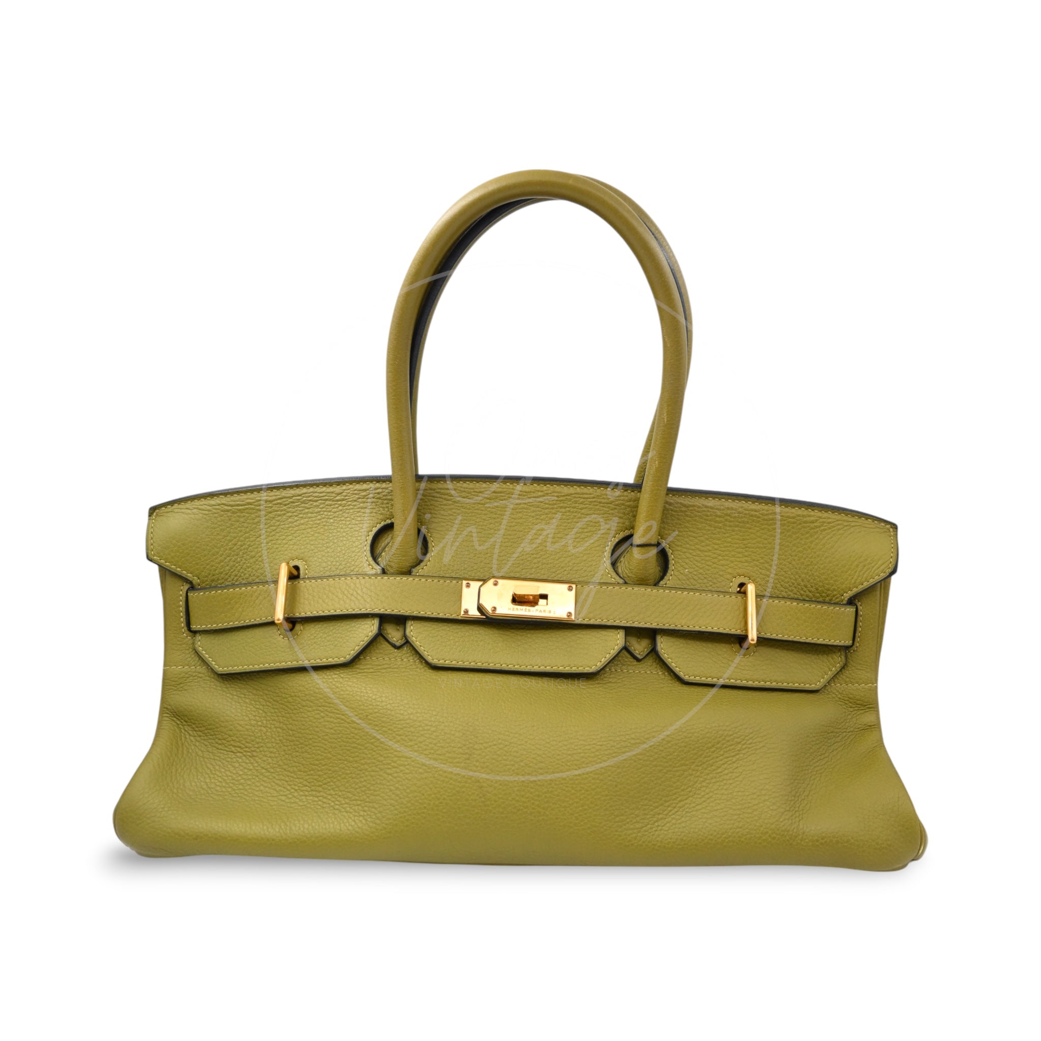 [Pre-owned] Hermes Birkin Shoulder Vert Anis GHW Stamp Square I