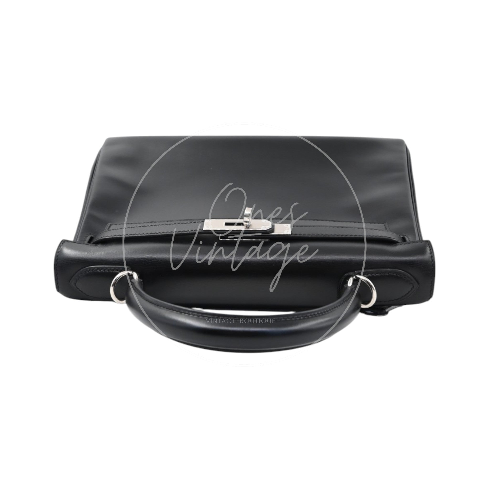 Hermes Kelly 28 Handbag PHW Black Square D