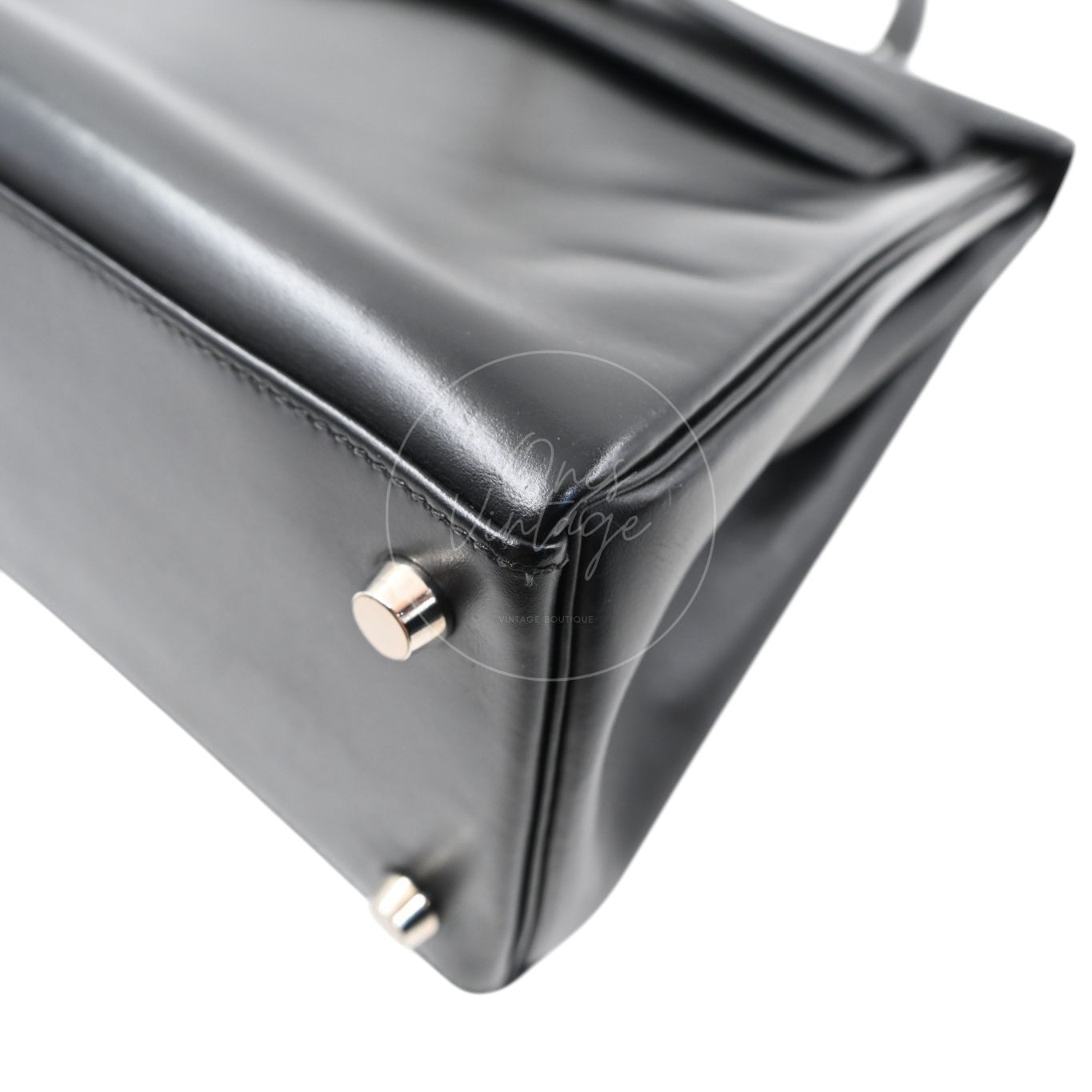 Hermes Kelly 28 Handbag PHW Black Square D