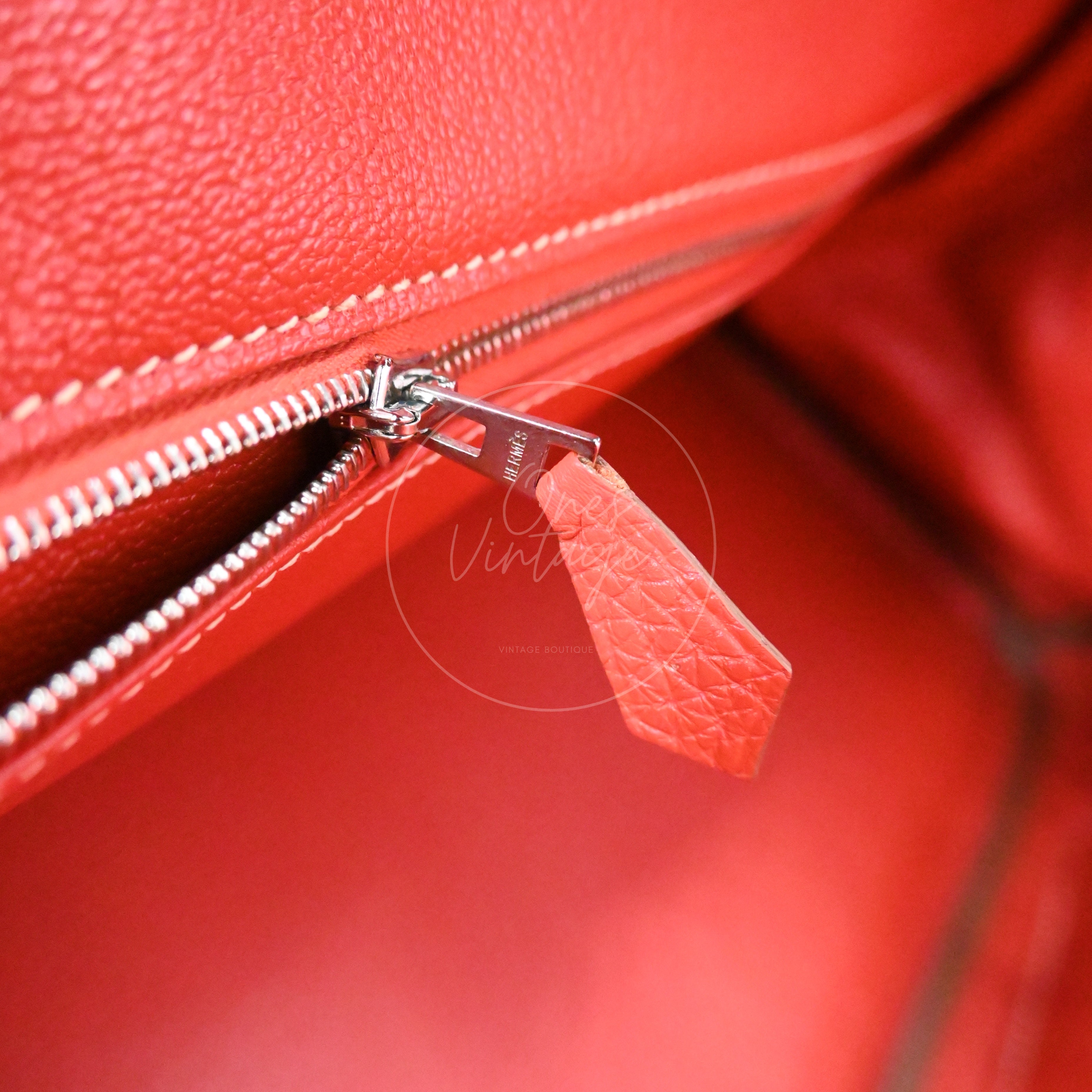 [Pre-owned] Hermes Birkin Shoulder PHW Sanguine Stamp Square O