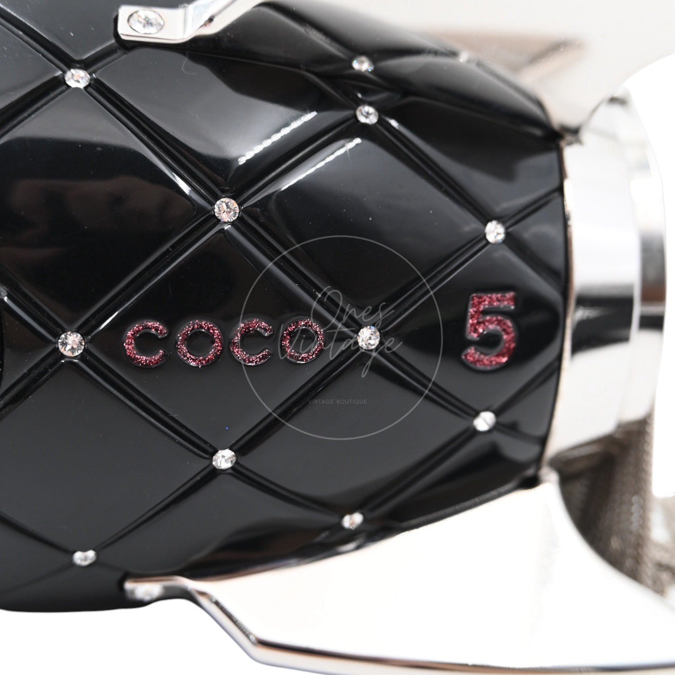 [Pre-owned] Chanel Plexiglass Crystal Rocket Ship Black Evening Bag