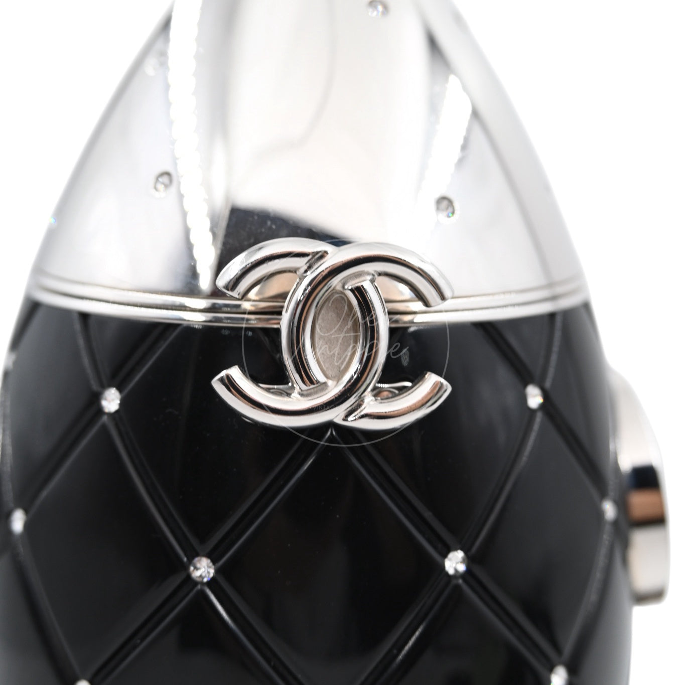 [Pre-owned] Chanel Plexiglass Crystal Rocket Ship Black Evening Bag