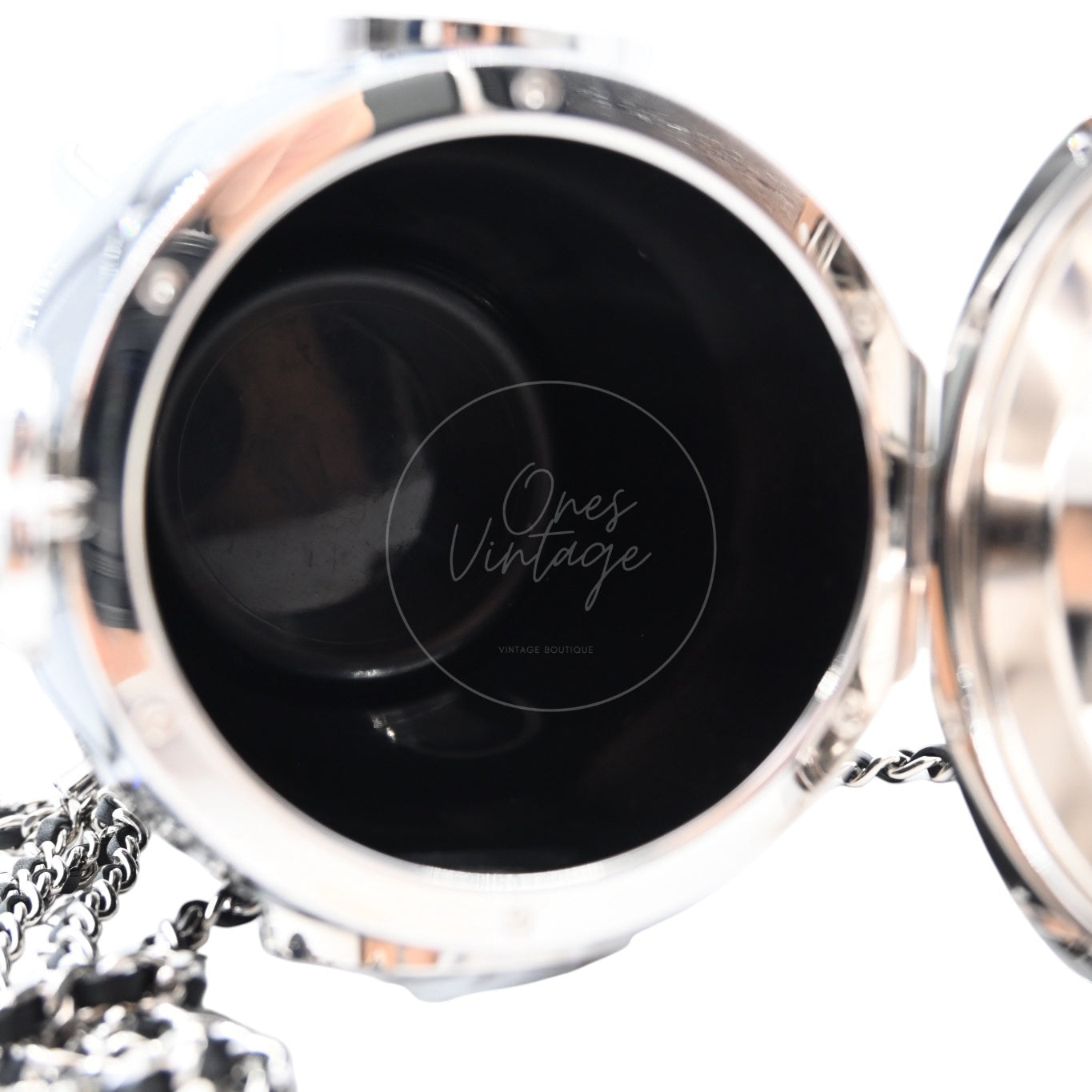 [Pre-owned] Chanel Plexiglass Crystal Rocket Ship Black Evening Bag