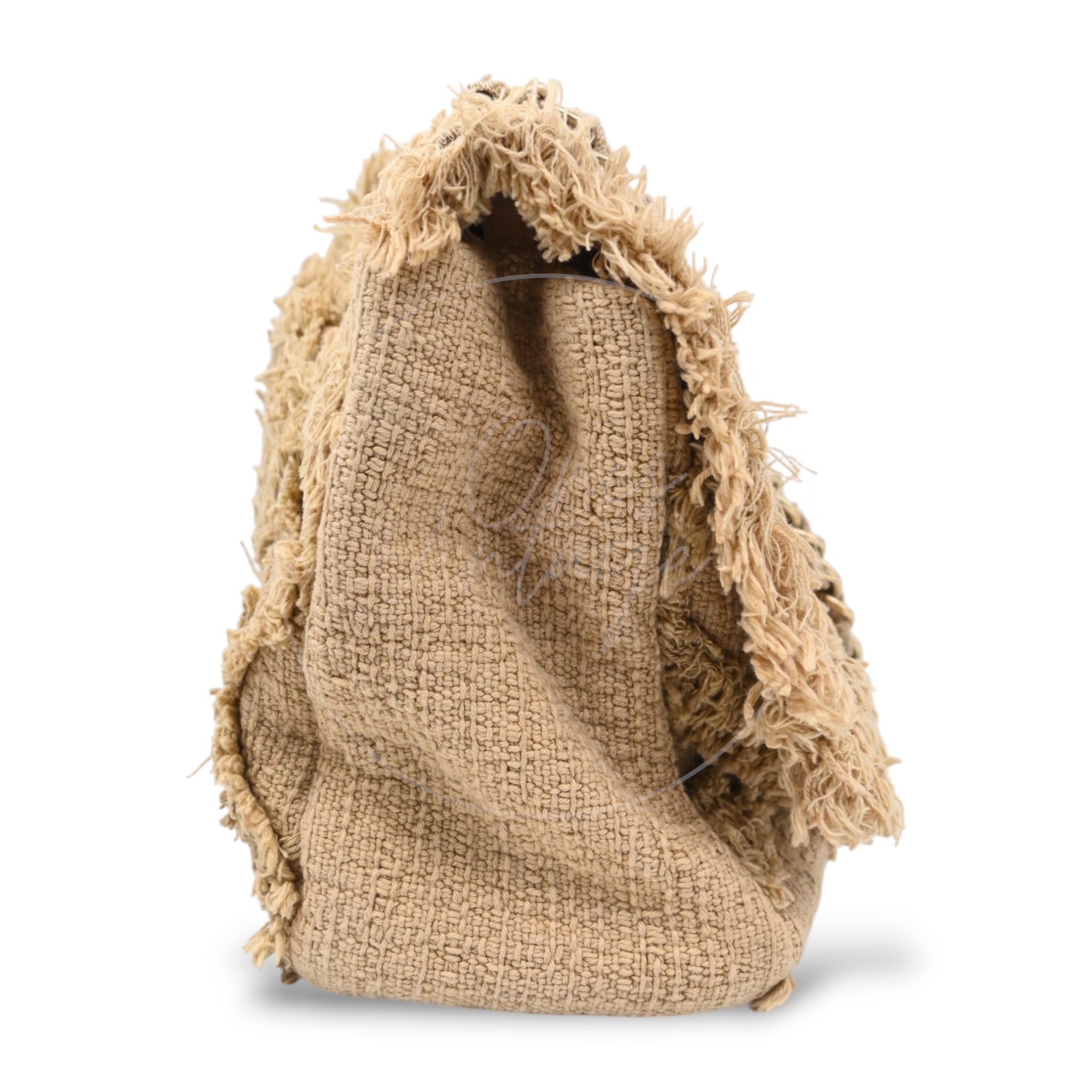 [Pre-owned] Chanel Maxi Beige Tweed Flap Bag
