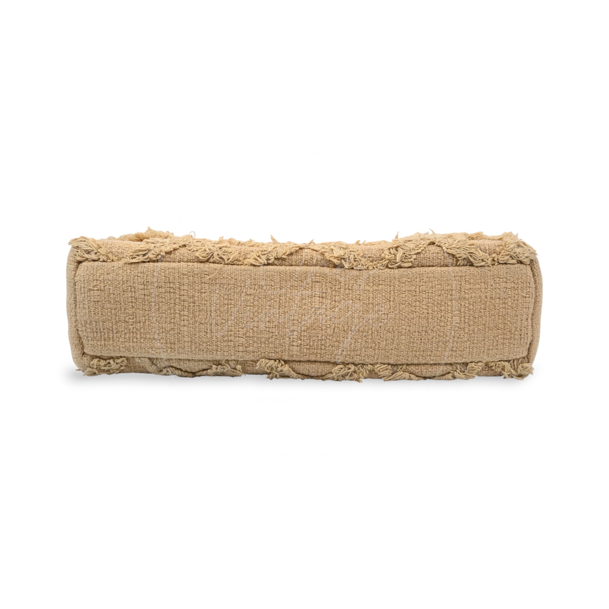 [Pre-owned] Chanel Maxi Beige Tweed Flap Bag