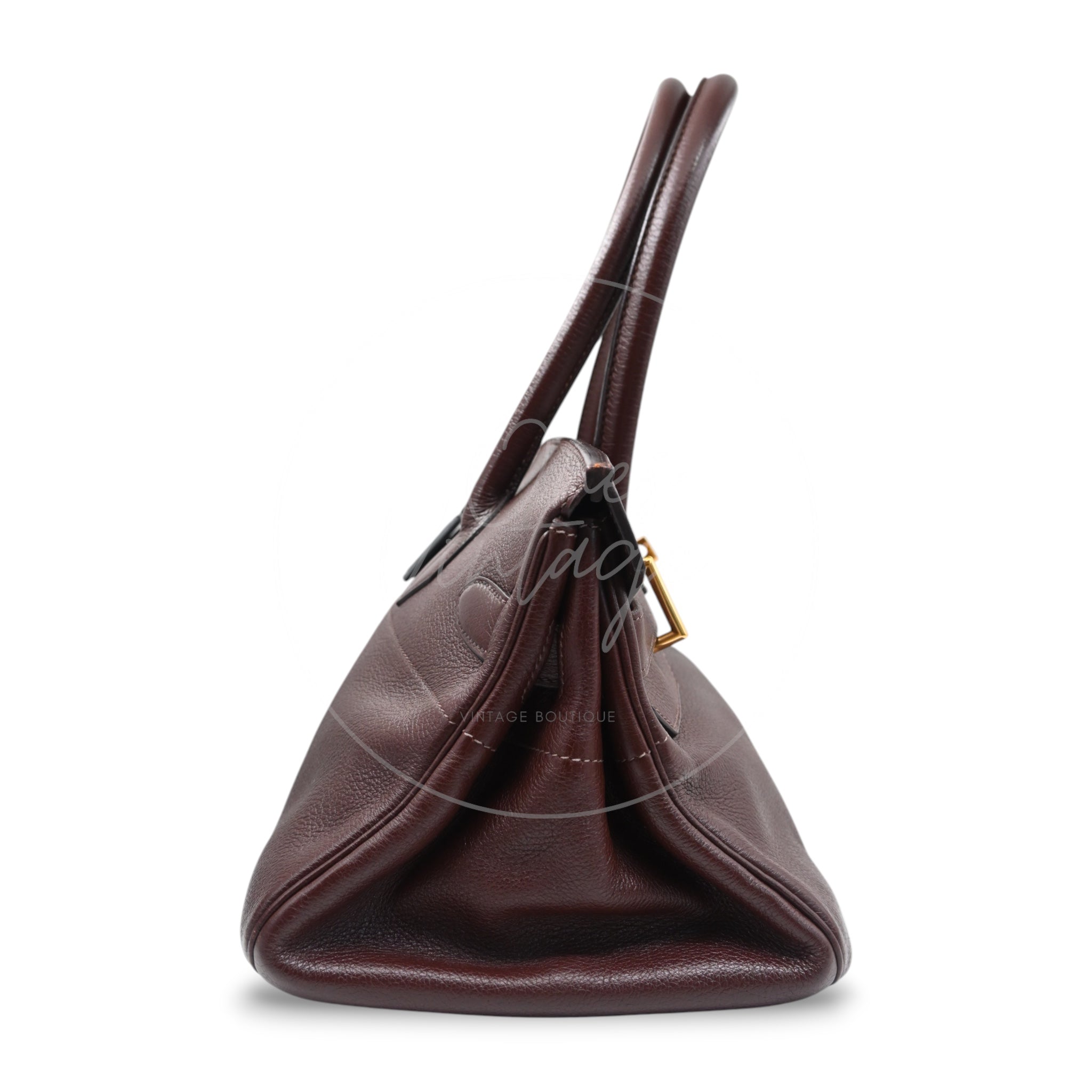 [Pre-owned] Hermes Birkin Shoulder Chocolate Brown GHW Stamp Square H