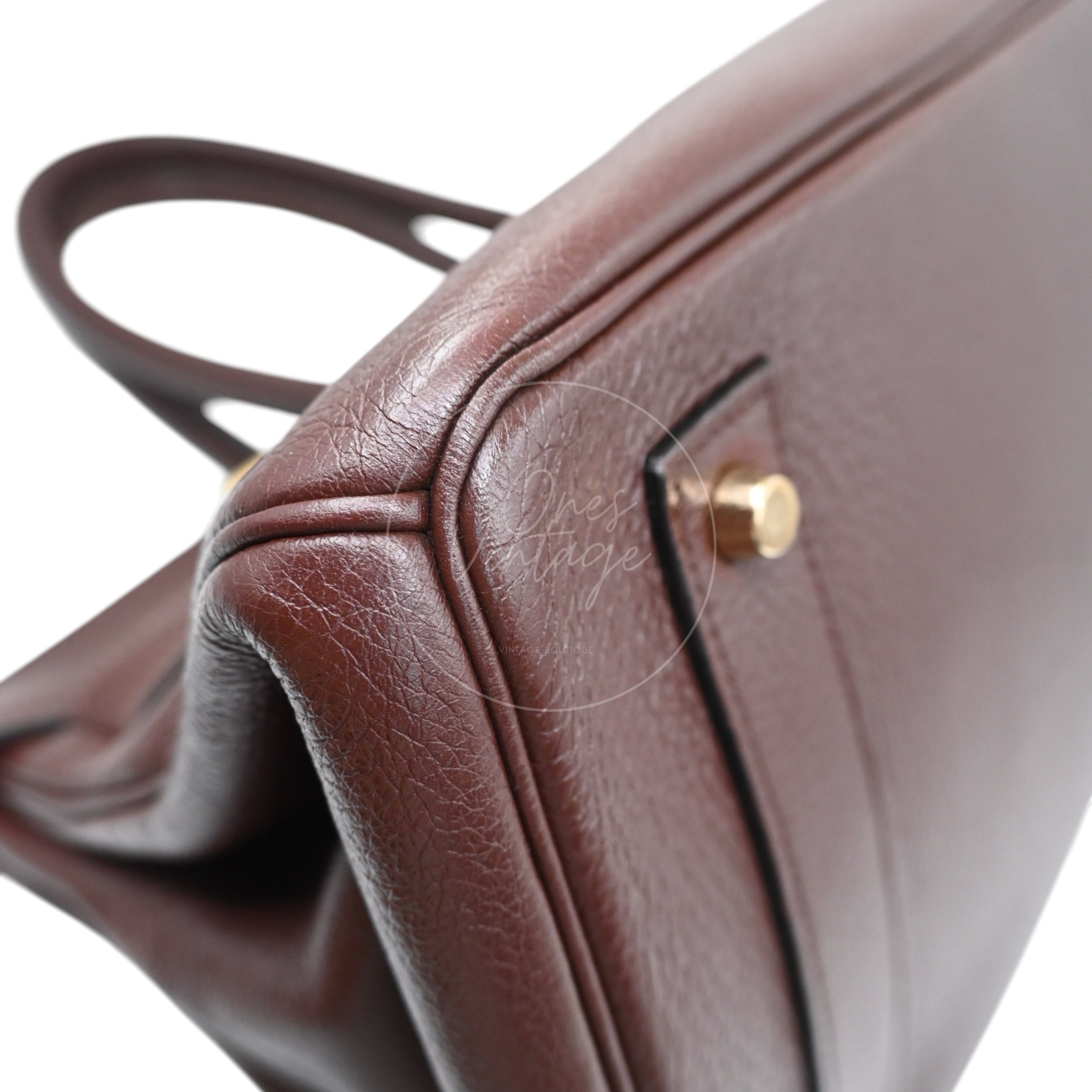 [Pre-owned] Hermes Birkin Shoulder Chocolate Brown GHW Stamp Square H