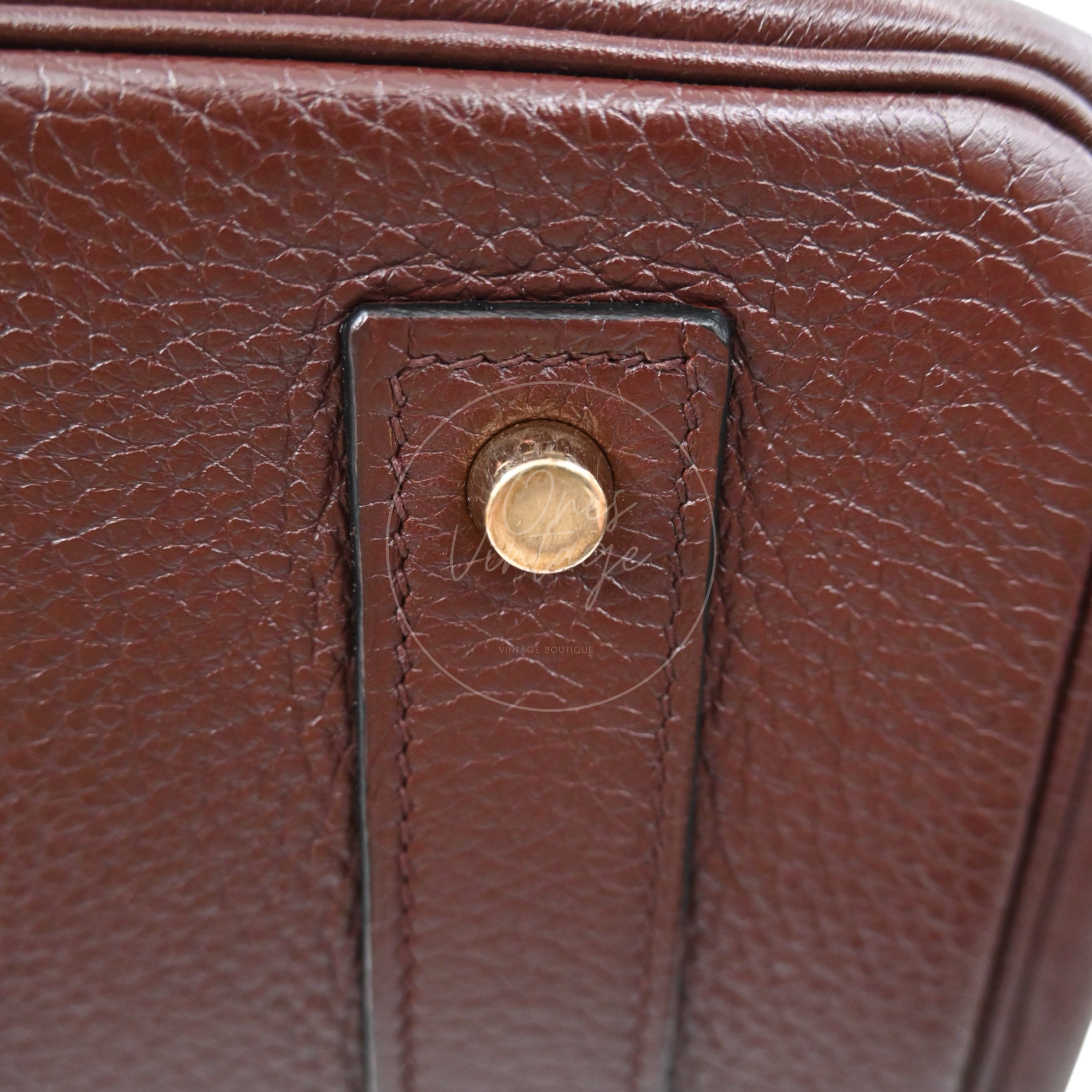 [Pre-owned] Hermes Birkin Shoulder Chocolate Brown GHW Stamp Square H