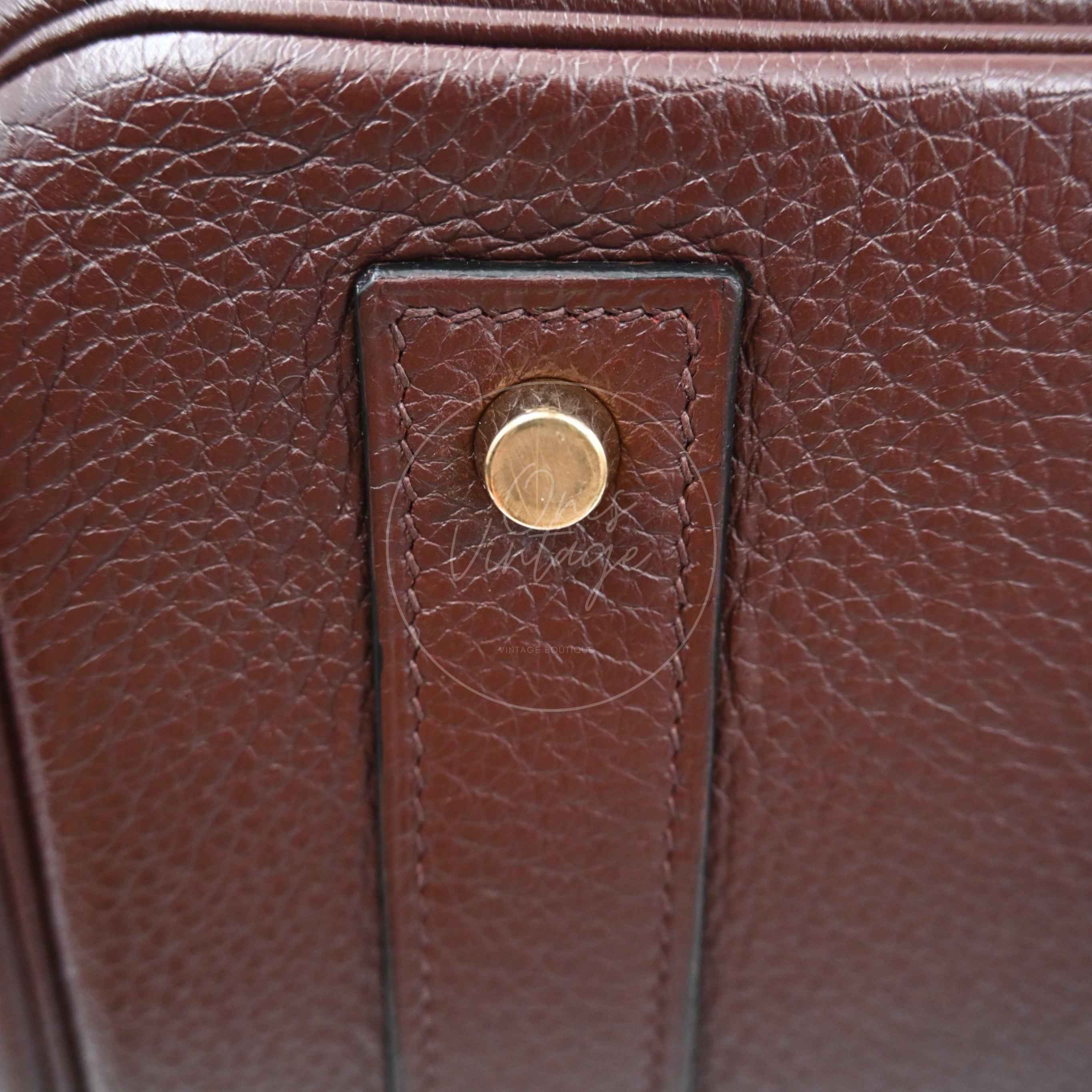 [Pre-owned] Hermes Birkin Shoulder Chocolate Brown GHW Stamp Square H