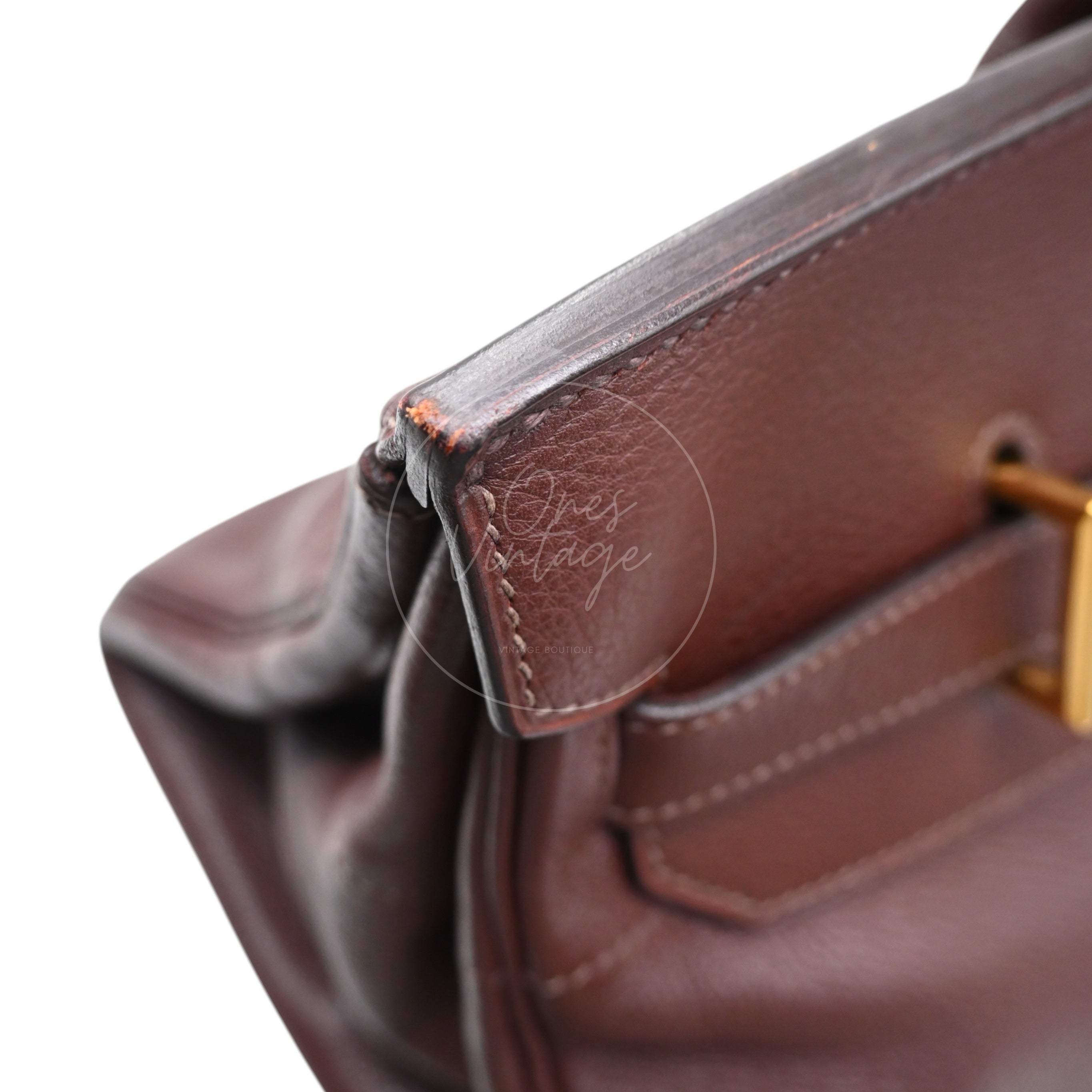 [Pre-owned] Hermes Birkin Shoulder Chocolate Brown GHW Stamp Square H