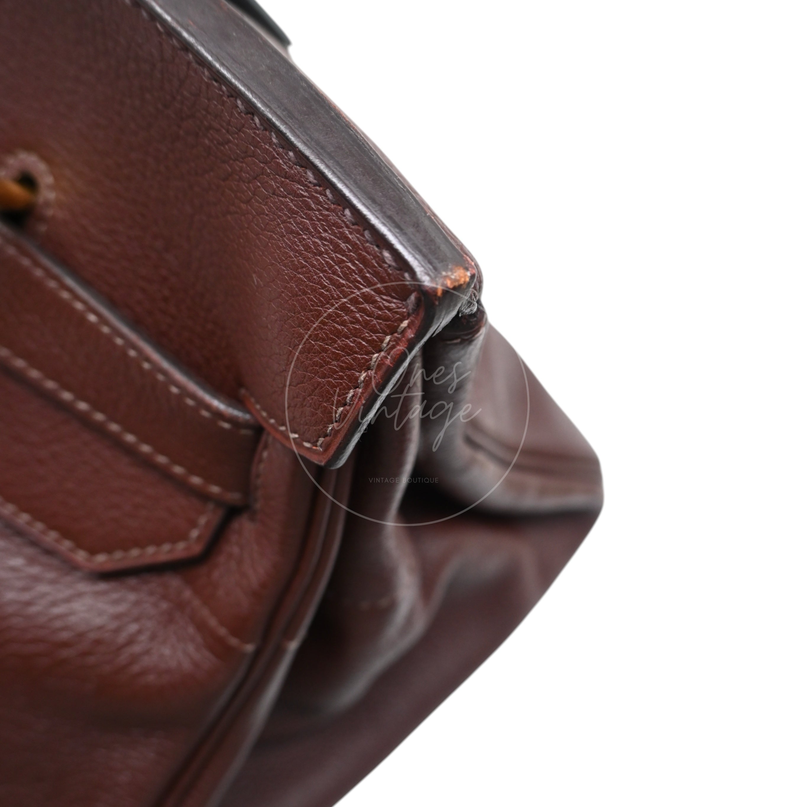 [Pre-owned] Hermes Birkin Shoulder Chocolate Brown GHW Stamp Square H