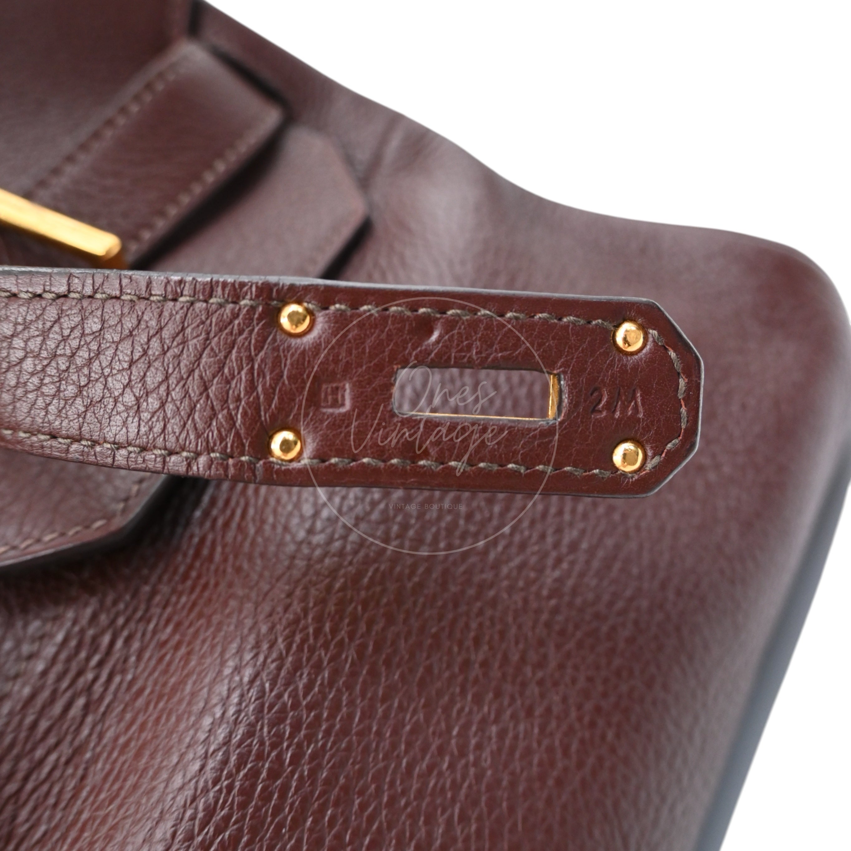 [Pre-owned] Hermes Birkin Shoulder Chocolate Brown GHW Stamp Square H