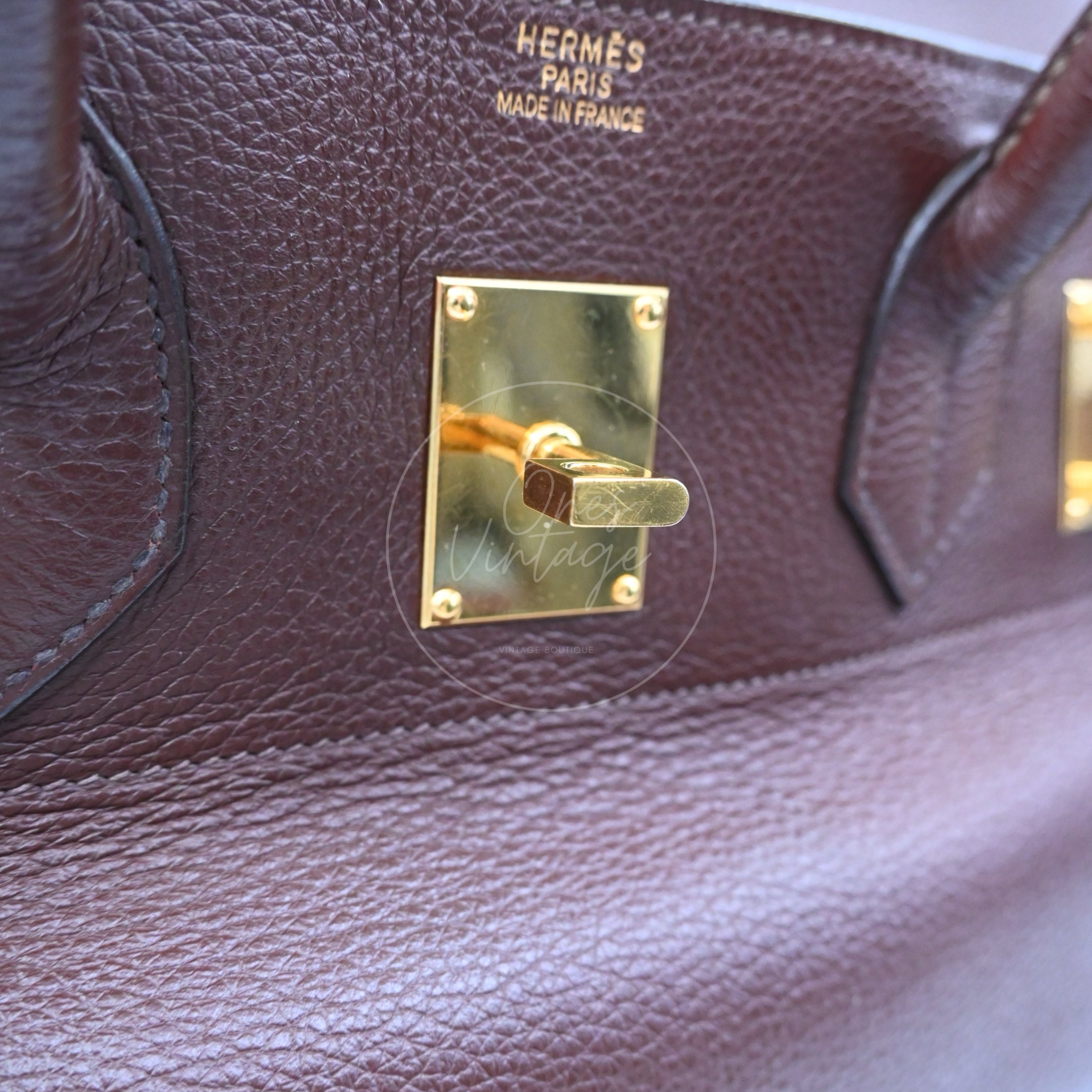[Pre-owned] Hermes Birkin Shoulder Chocolate Brown GHW Stamp Square H