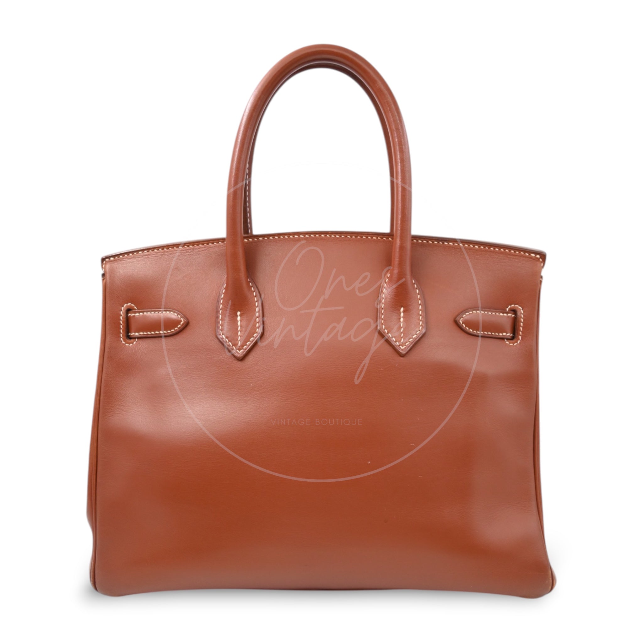 [Pre-owned] Hermes Birkin 30 Gold Fauve Barenia PHW Stamp Square G