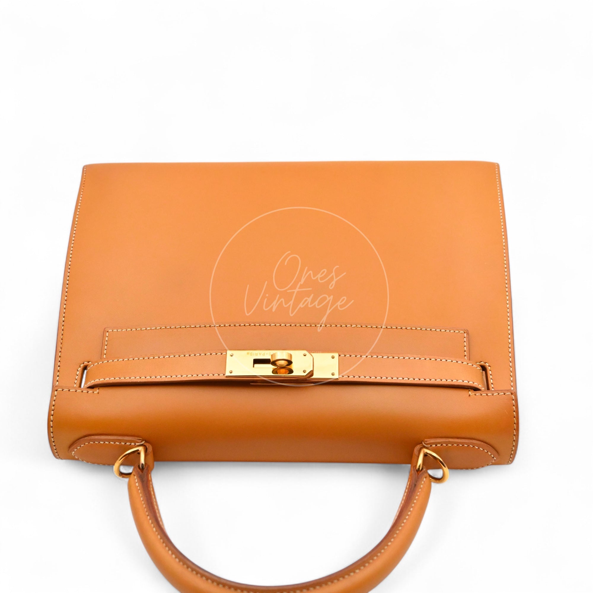 [Pre-owned] Hermes Kelly 28 Natural Sable Chamonix GHW Stamp Square G