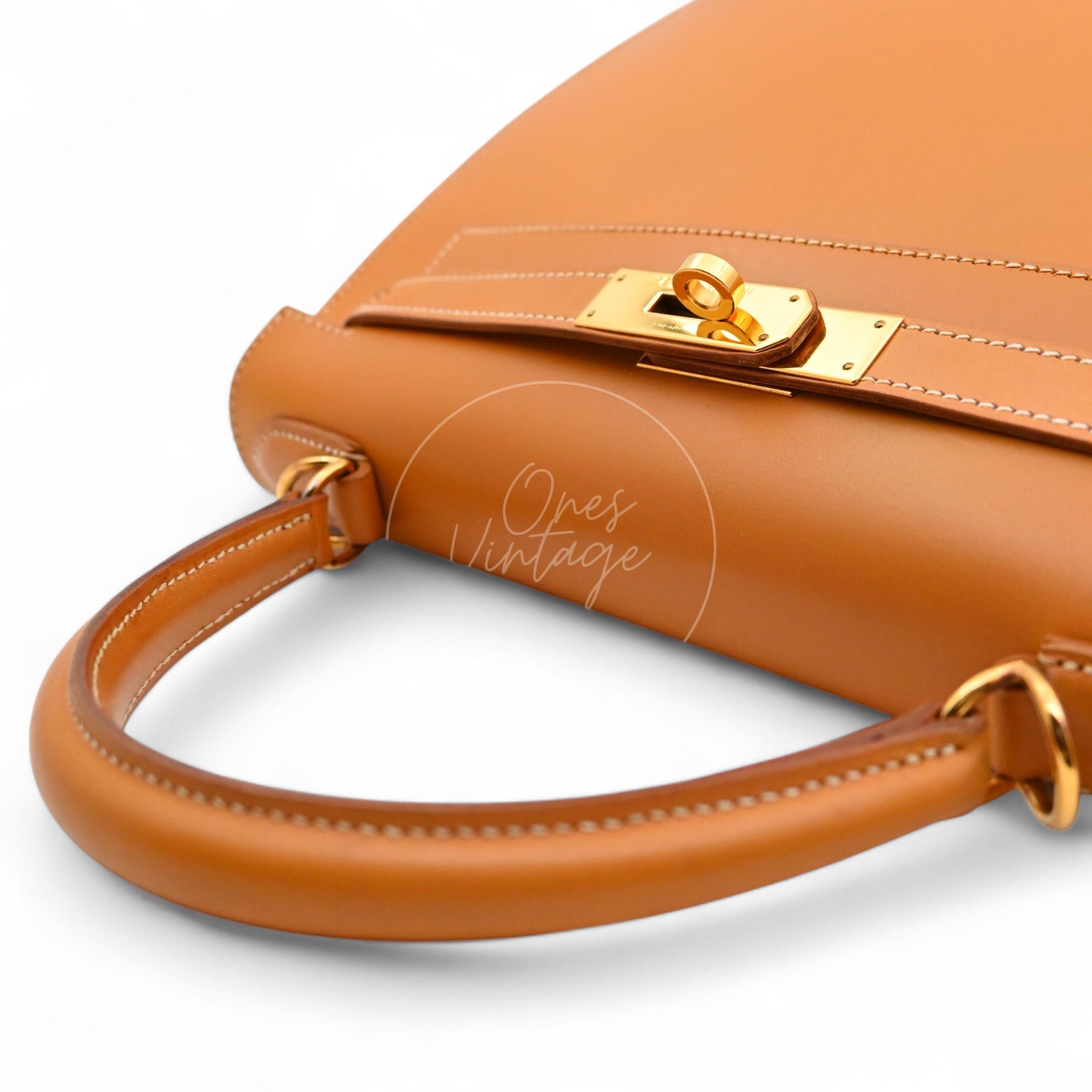 [Pre-owned] Hermes Kelly 28 Natural Sable Chamonix GHW Stamp Square G