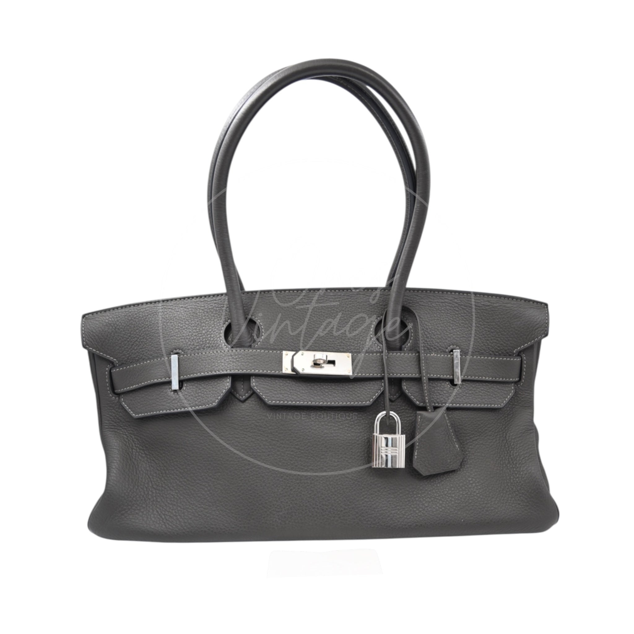 [Pre-owned] Hermes Shoulder Birkin Gris Graphite Stamp Square M