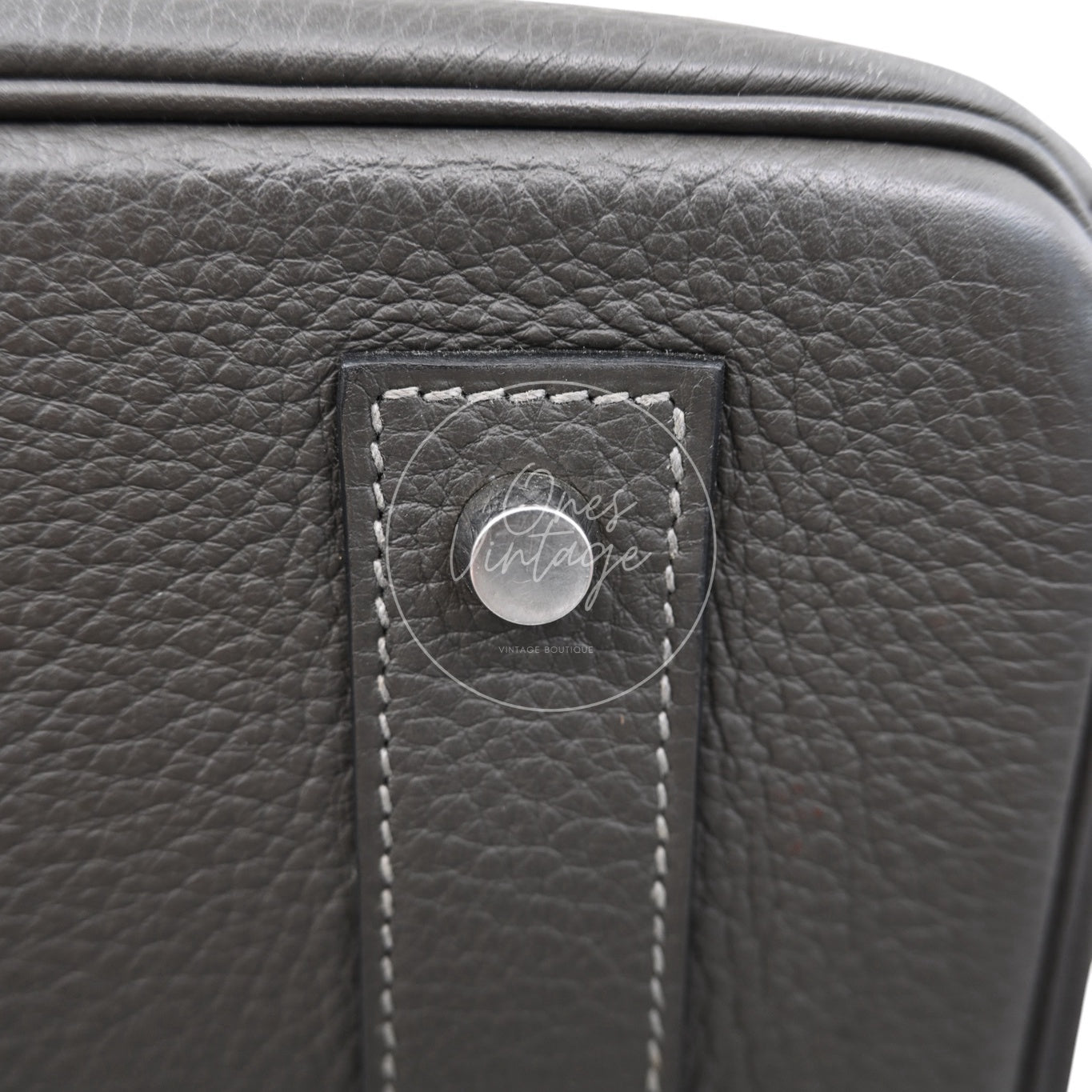 [Pre-owned] Hermes Shoulder Birkin Gris Graphite Stamp Square M