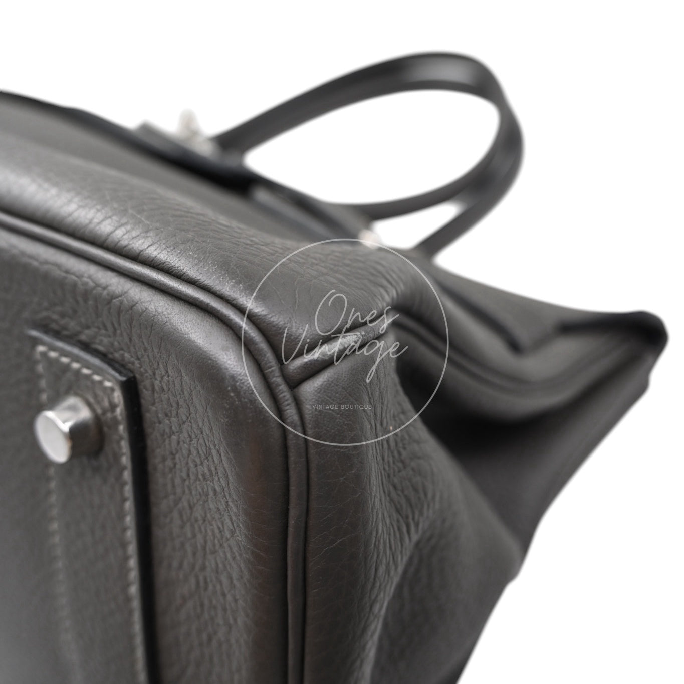 [Pre-owned] Hermes Shoulder Birkin Gris Graphite Stamp Square M