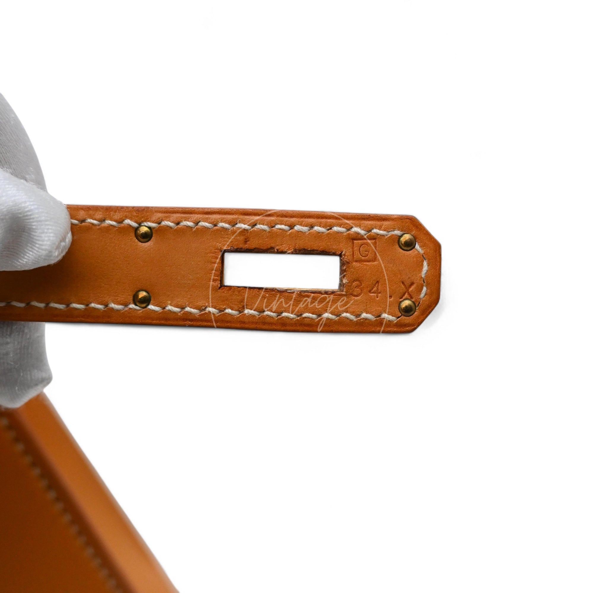 [Pre-owned] Hermes Kelly 28 Natural Sable Chamonix GHW Stamp Square G