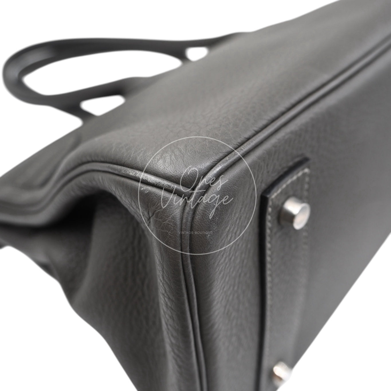 [Pre-owned] Hermes Shoulder Birkin Gris Graphite Stamp Square M