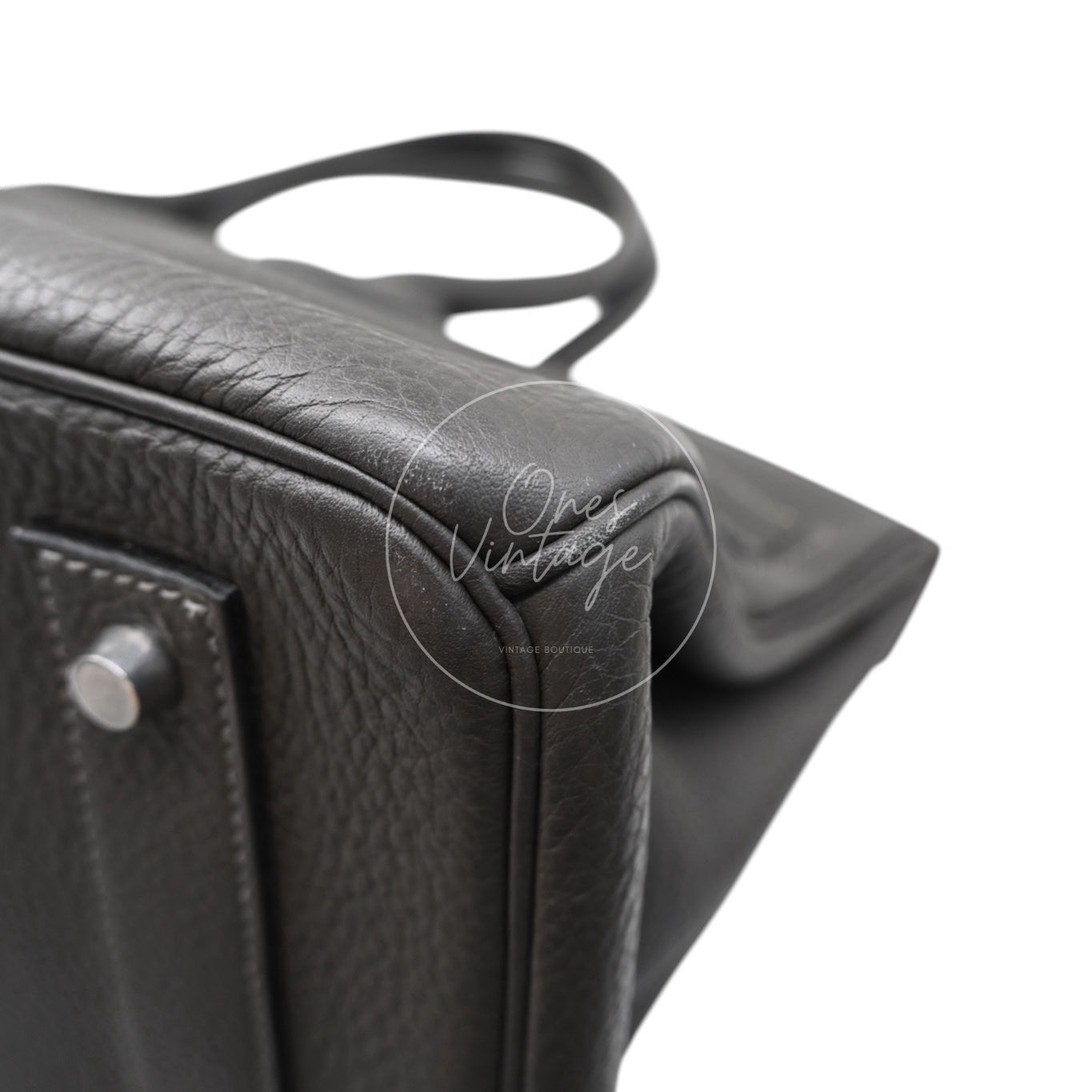 [Pre-owned] Hermes Shoulder Birkin Gris Graphite Stamp Square M