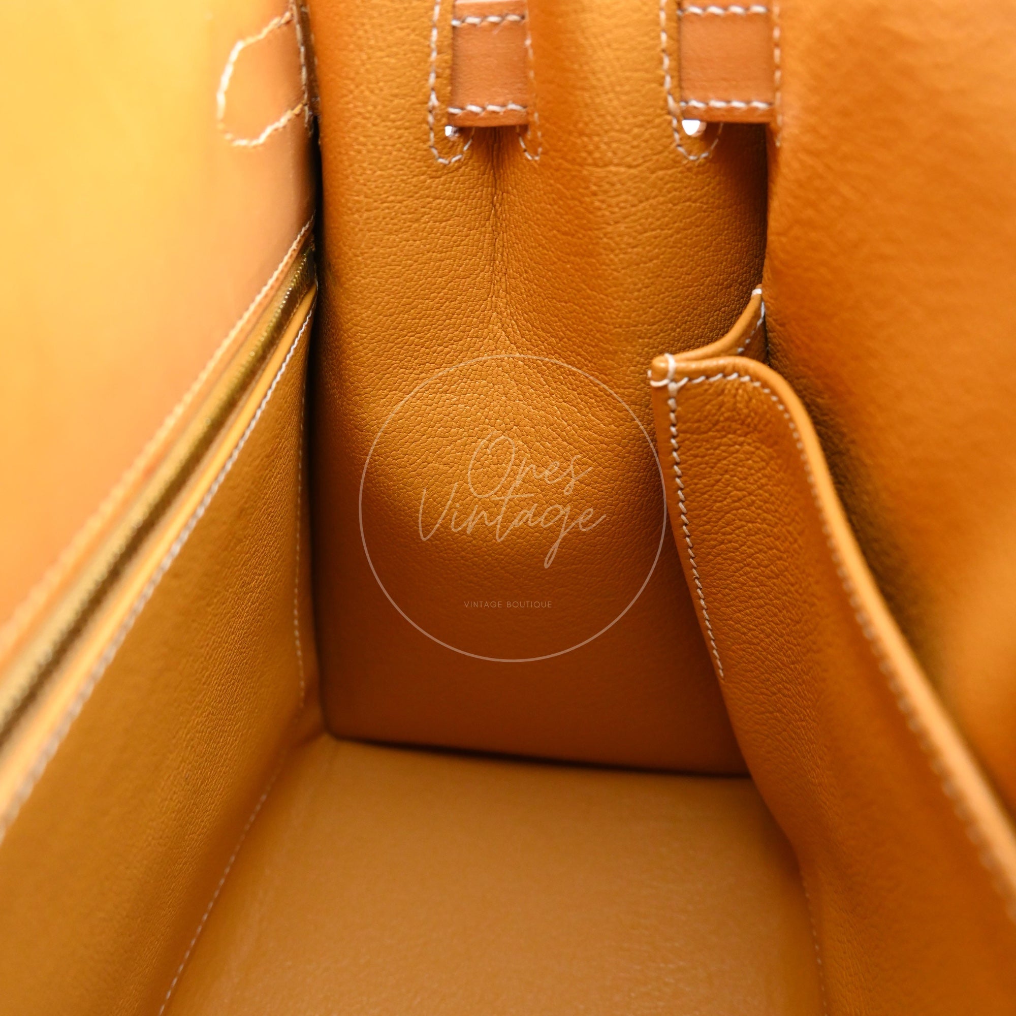[Pre-owned] Hermes Kelly 28 Natural Sable Chamonix GHW Stamp Square G
