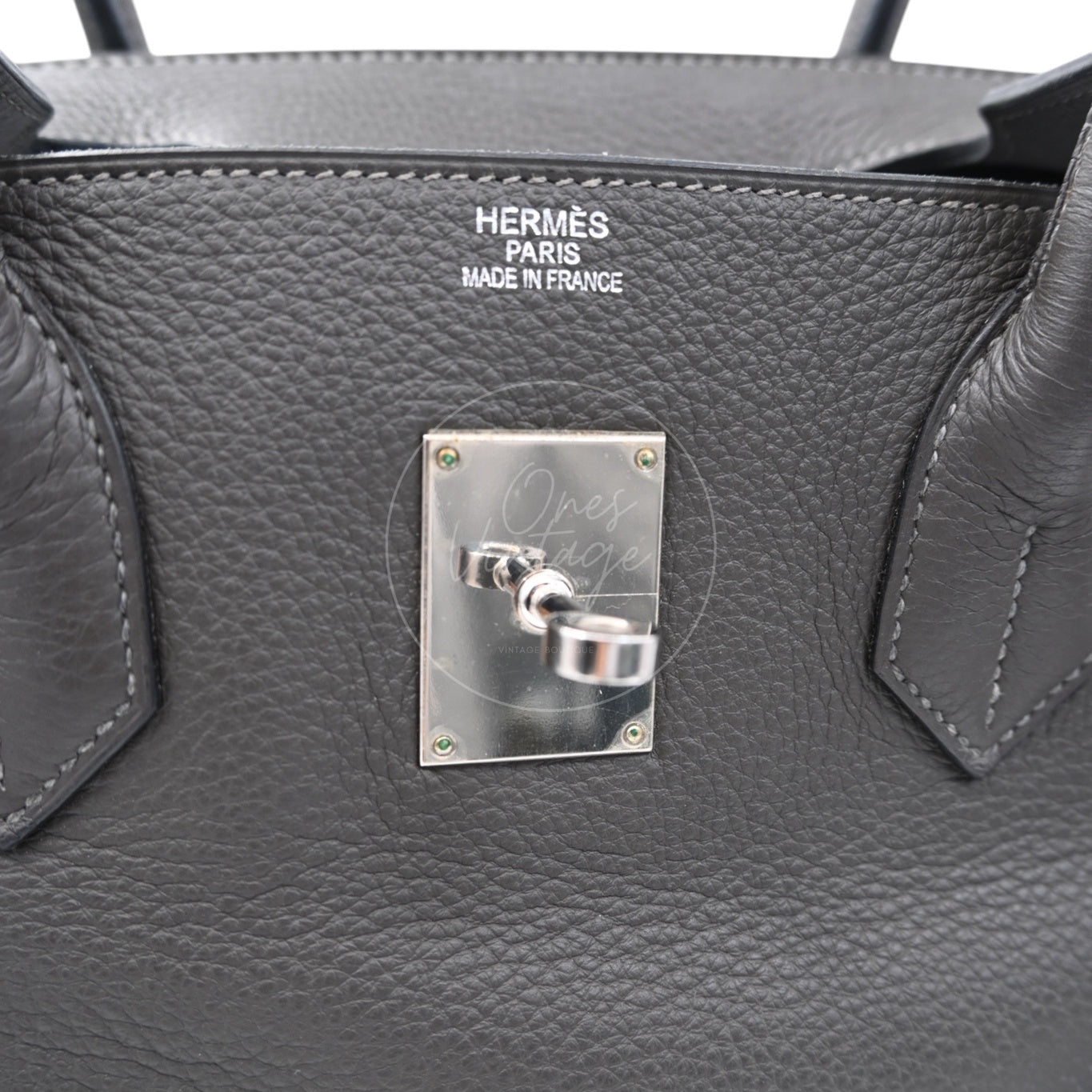[Pre-owned] Hermes Shoulder Birkin Gris Graphite Stamp Square M