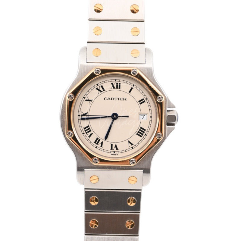 [Pre-Owned] Cartier Santos Ronde LM Gold/ST Quartz Standard QZ
