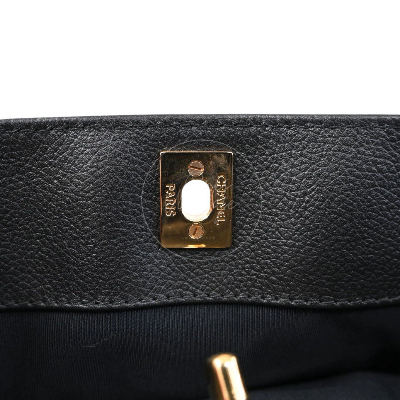 [Pre-owned] Chanel Cerf Small Black Calfskin Tote Bag GHW Series 16