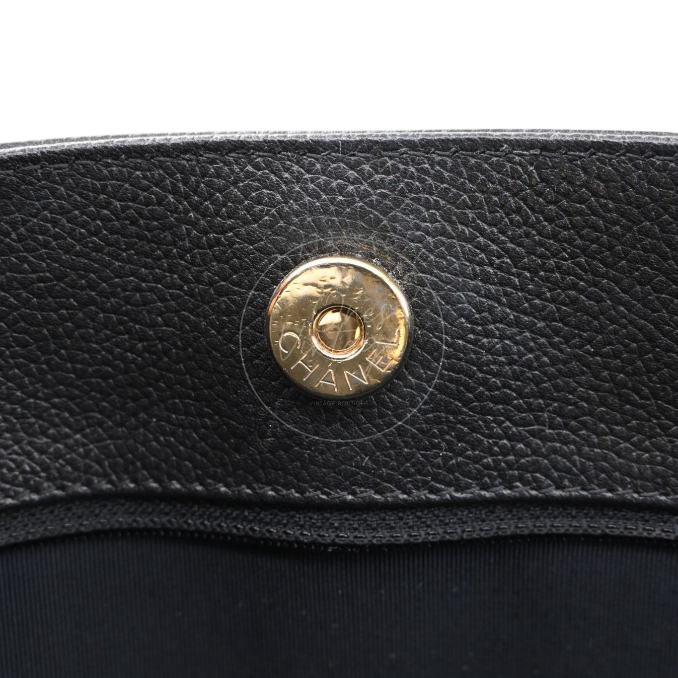 [Pre-owned] Chanel Cerf Small Black Calfskin Tote Bag GHW Series 16