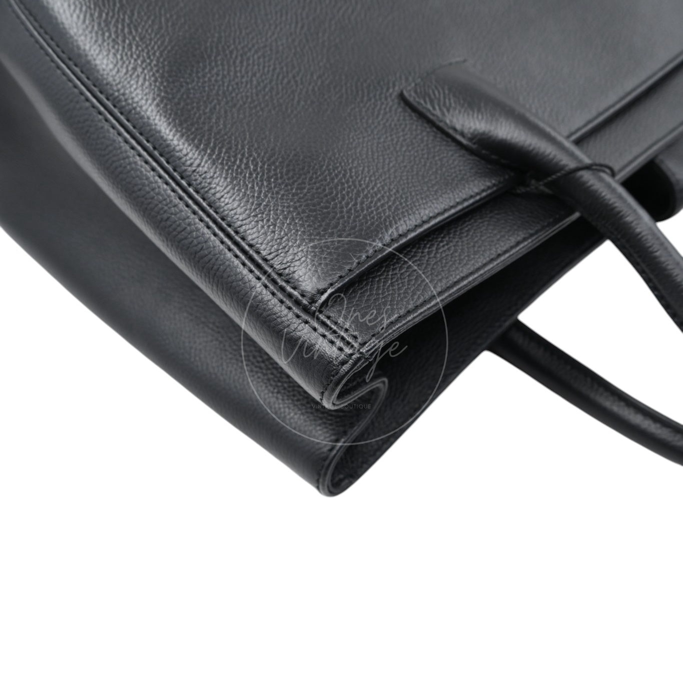 [Pre-owned] Chanel Cerf Small Black Calfskin Tote Bag Silver-tone Hardware Series 14